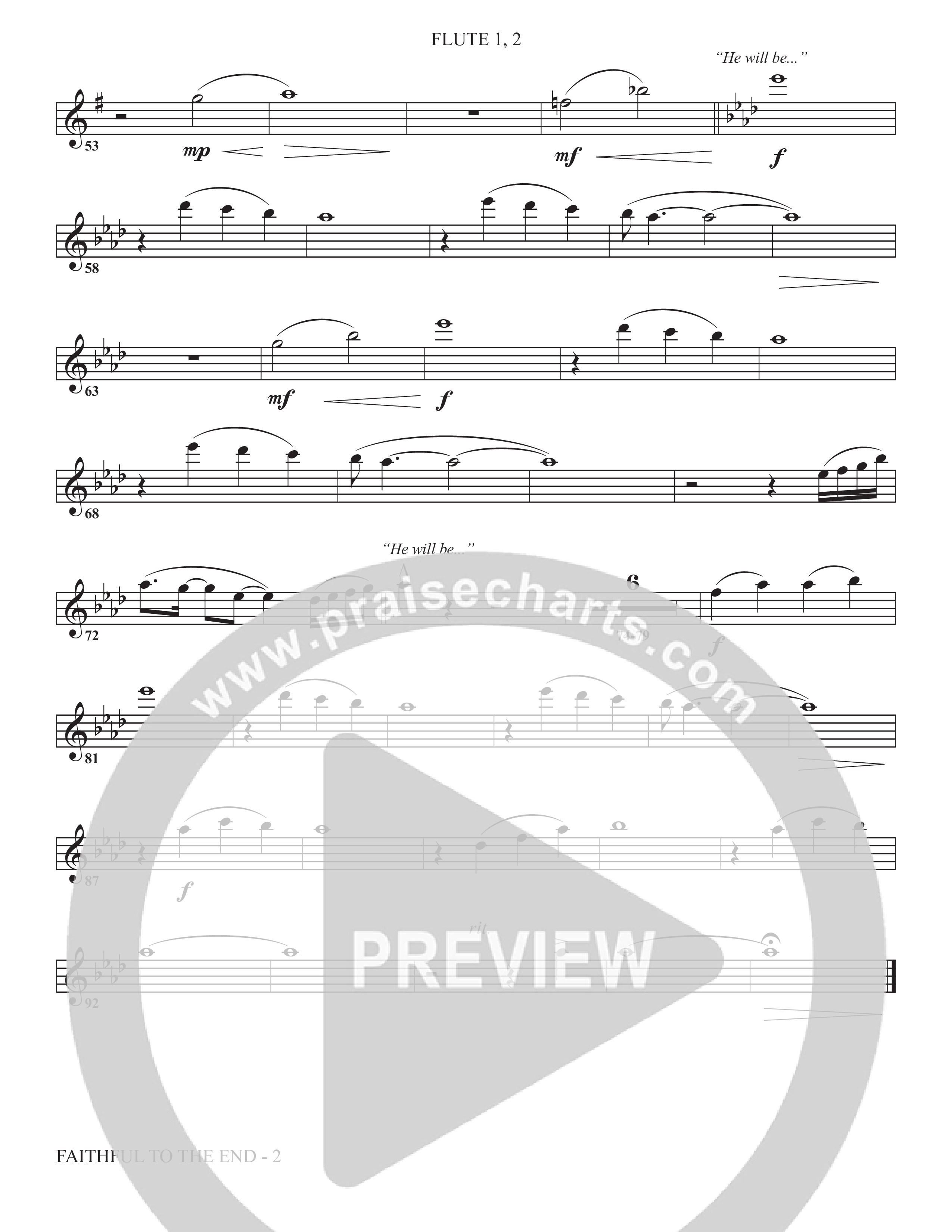 Faithful To The End (Choral Anthem SATB) Flute 1/2 (The Brooklyn Tabernacle Choir / Arr. Carol Cymbala / Orch. Phillip Keveren)
