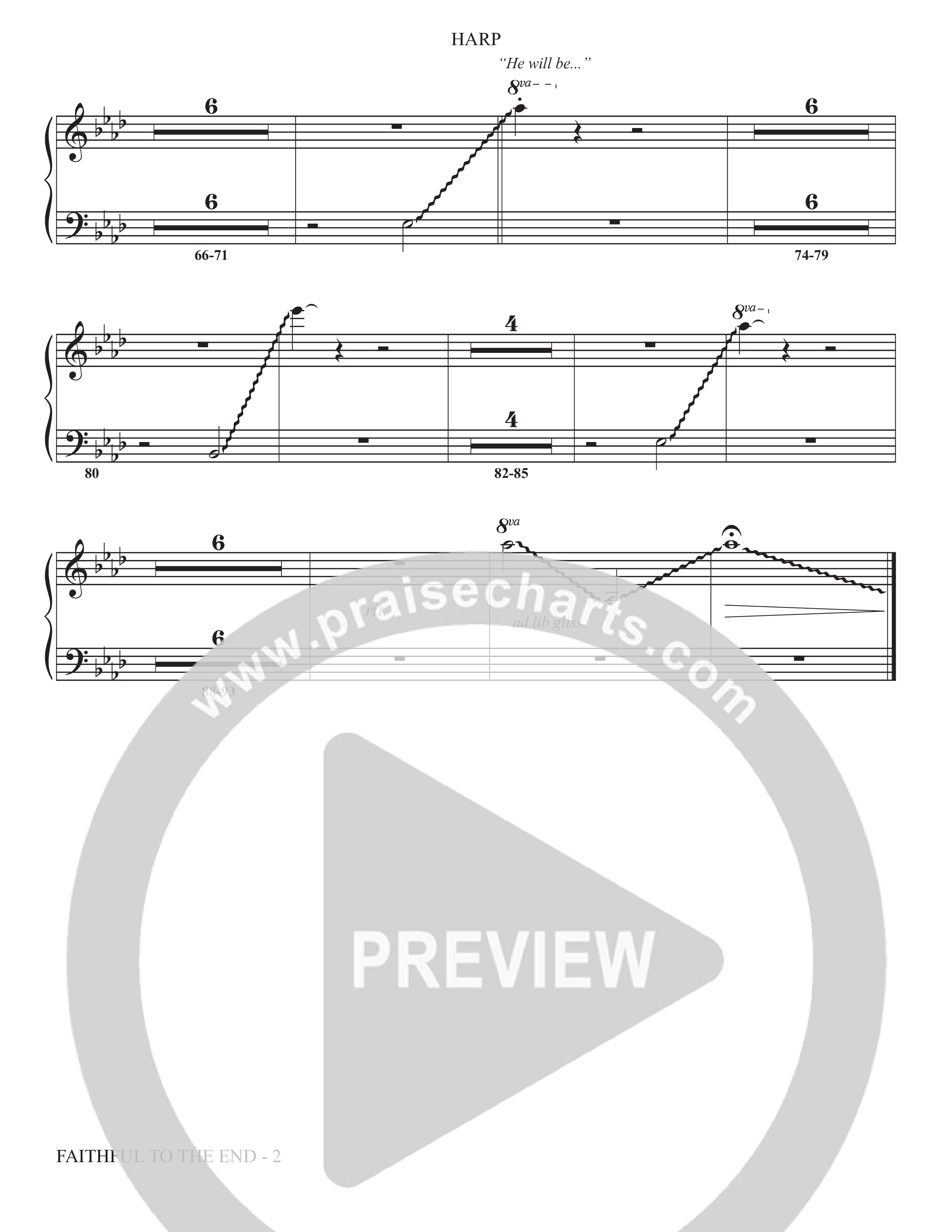 Faithful To The End (Choral Anthem SATB) Harp (The Brooklyn Tabernacle Choir / Arr. Carol Cymbala / Orch. Phillip Keveren)