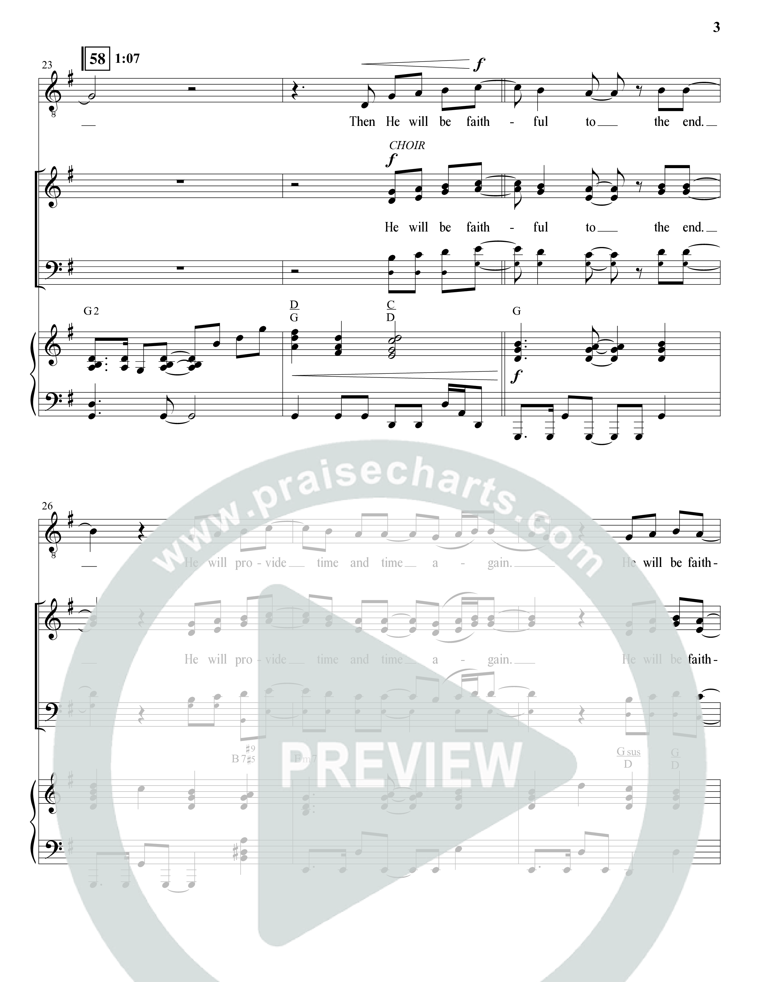 Faithful To The End (Choral Anthem SATB) Anthem (SATB/Piano) (The Brooklyn Tabernacle Choir / Arr. Carol Cymbala / Orch. Phillip Keveren)