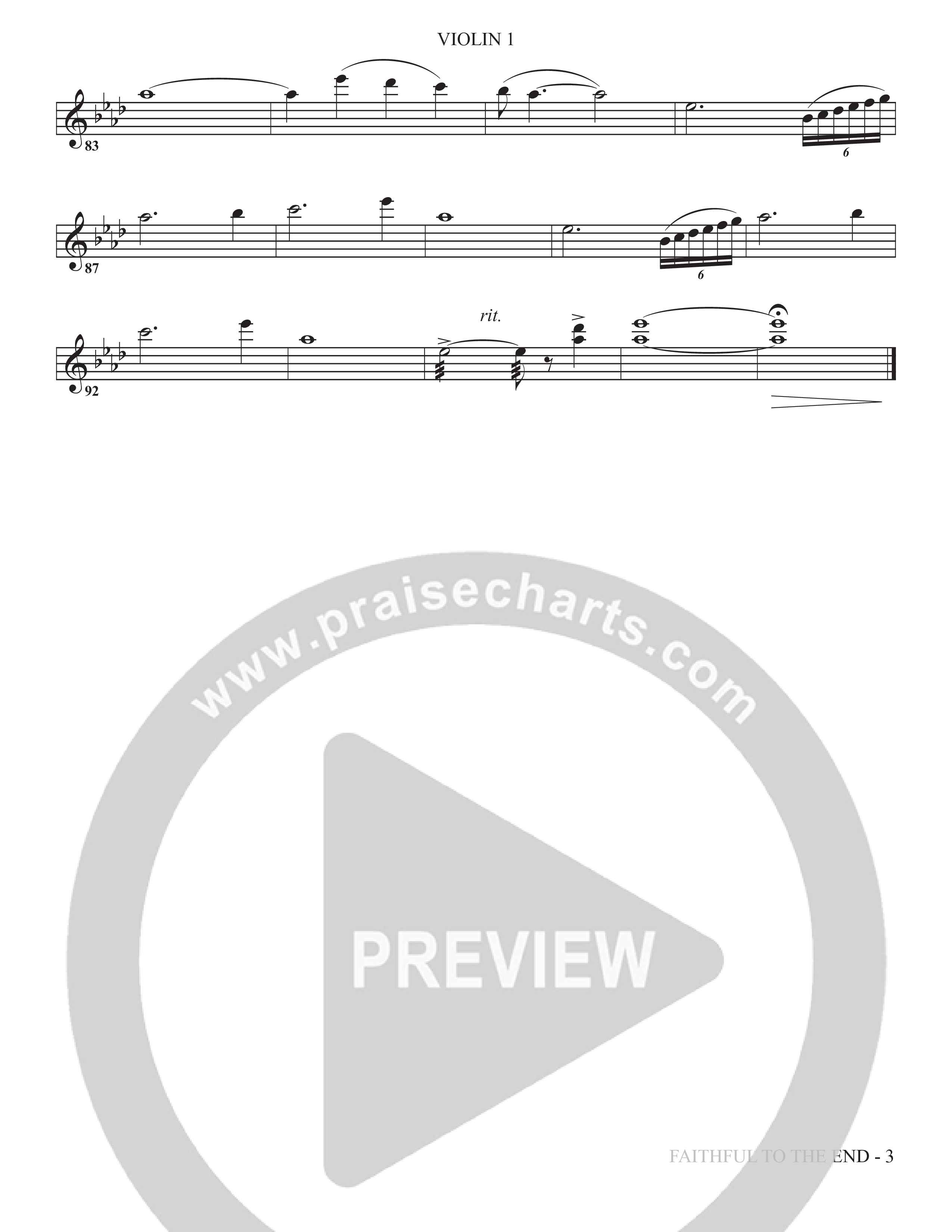 Faithful To The End (Choral Anthem SATB) Violin 1 (The Brooklyn Tabernacle Choir / Arr. Carol Cymbala / Orch. Phillip Keveren)