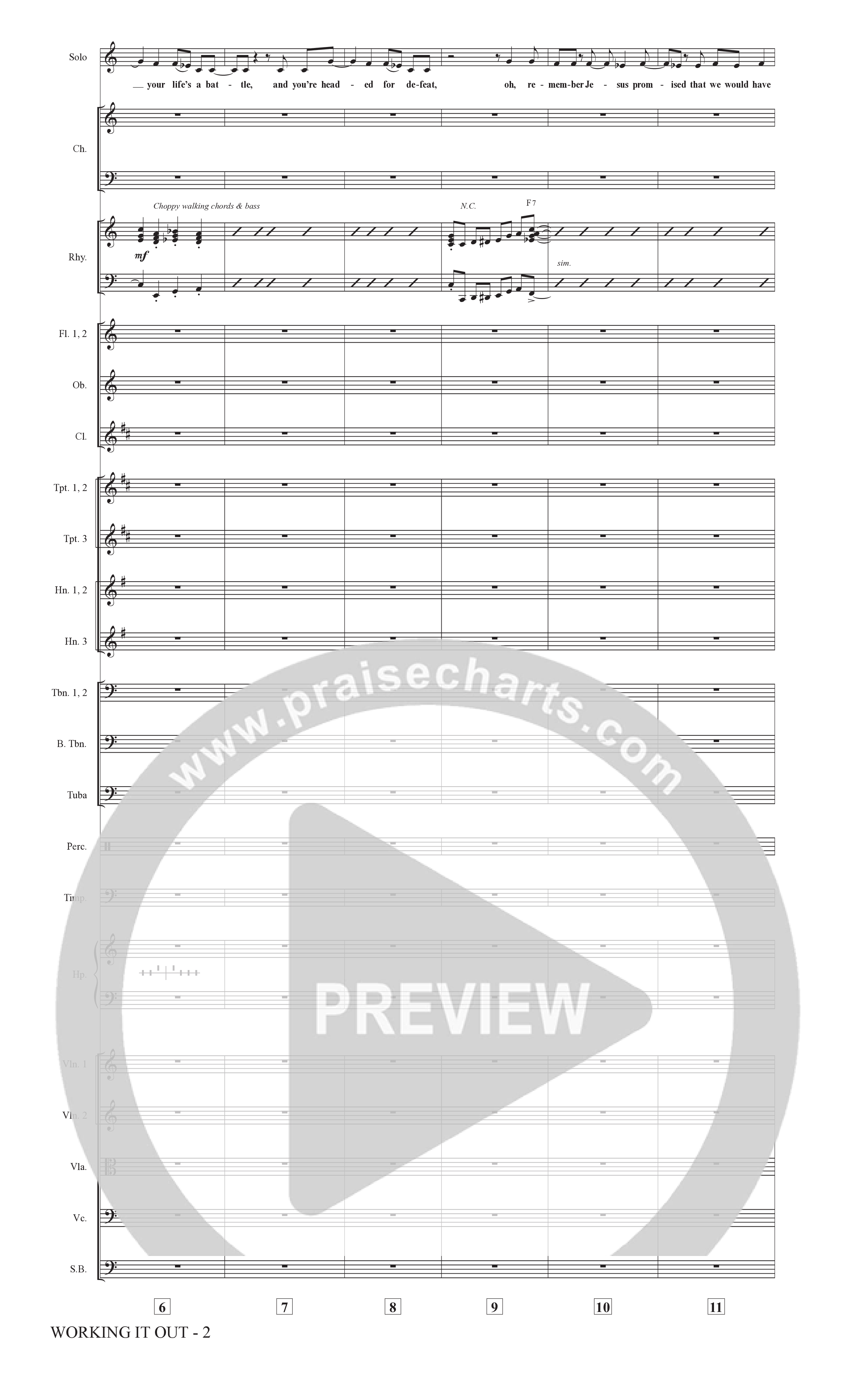 Working It Out (Choral Anthem SATB) Orchestration (The Brooklyn Tabernacle Choir / Arr. Carol Cymbala / Arr. Jason Webb / Orch. Chris McDonald)