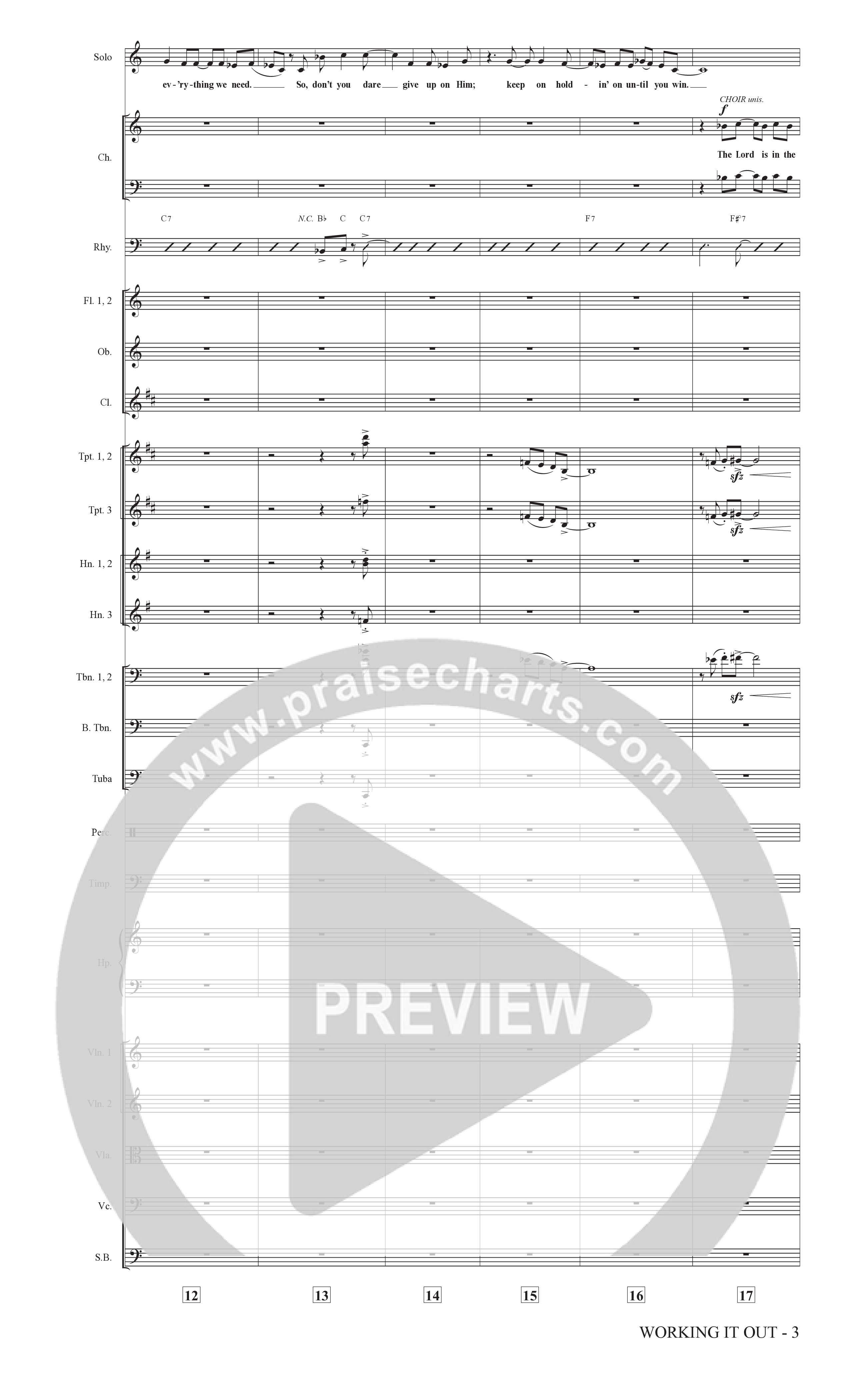 Working It Out (Choral Anthem SATB) Orchestration (The Brooklyn Tabernacle Choir / Arr. Carol Cymbala / Arr. Jason Webb / Orch. Chris McDonald)