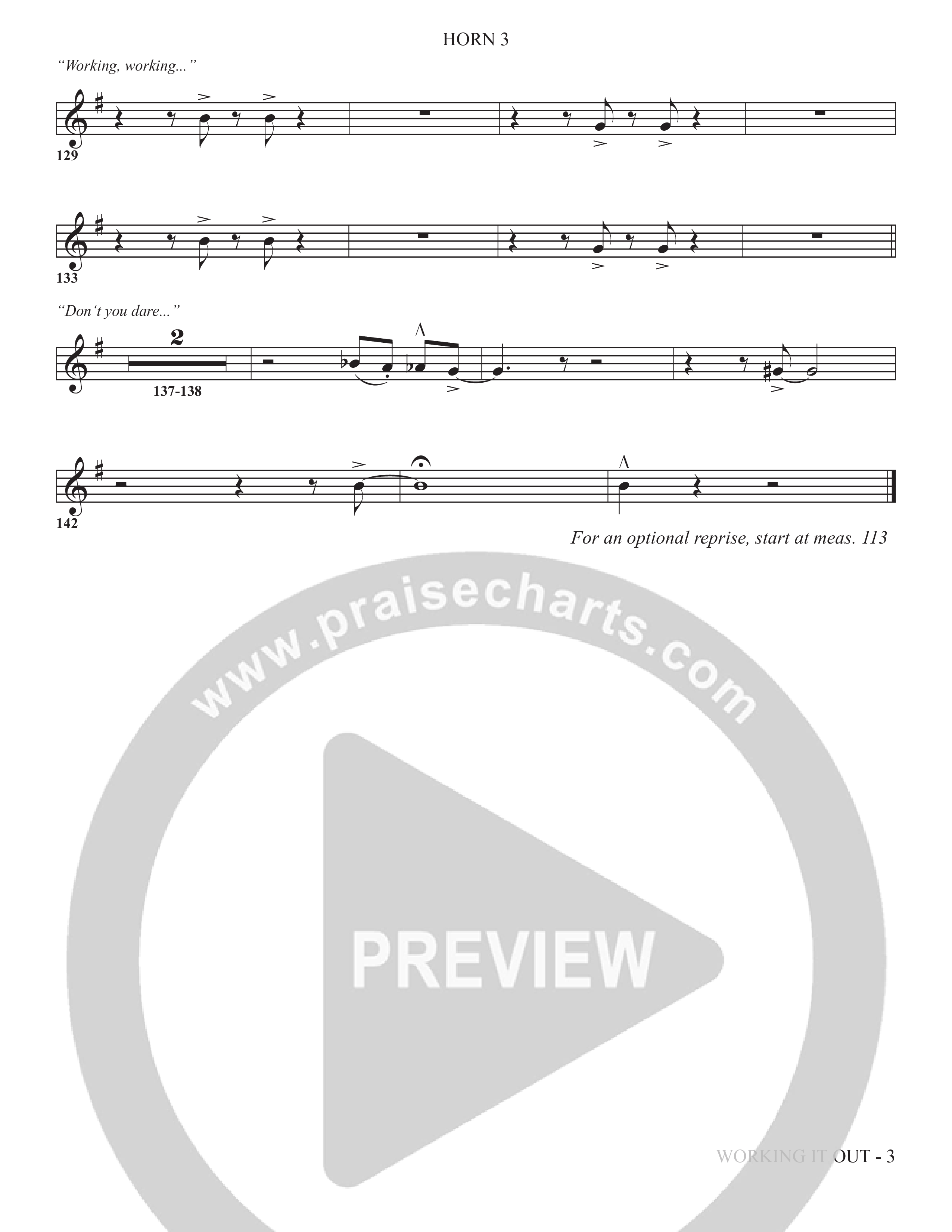Working It Out (Choral Anthem SATB) French Horn 3 (The Brooklyn Tabernacle Choir / Arr. Carol Cymbala / Arr. Jason Webb / Orch. Chris McDonald)