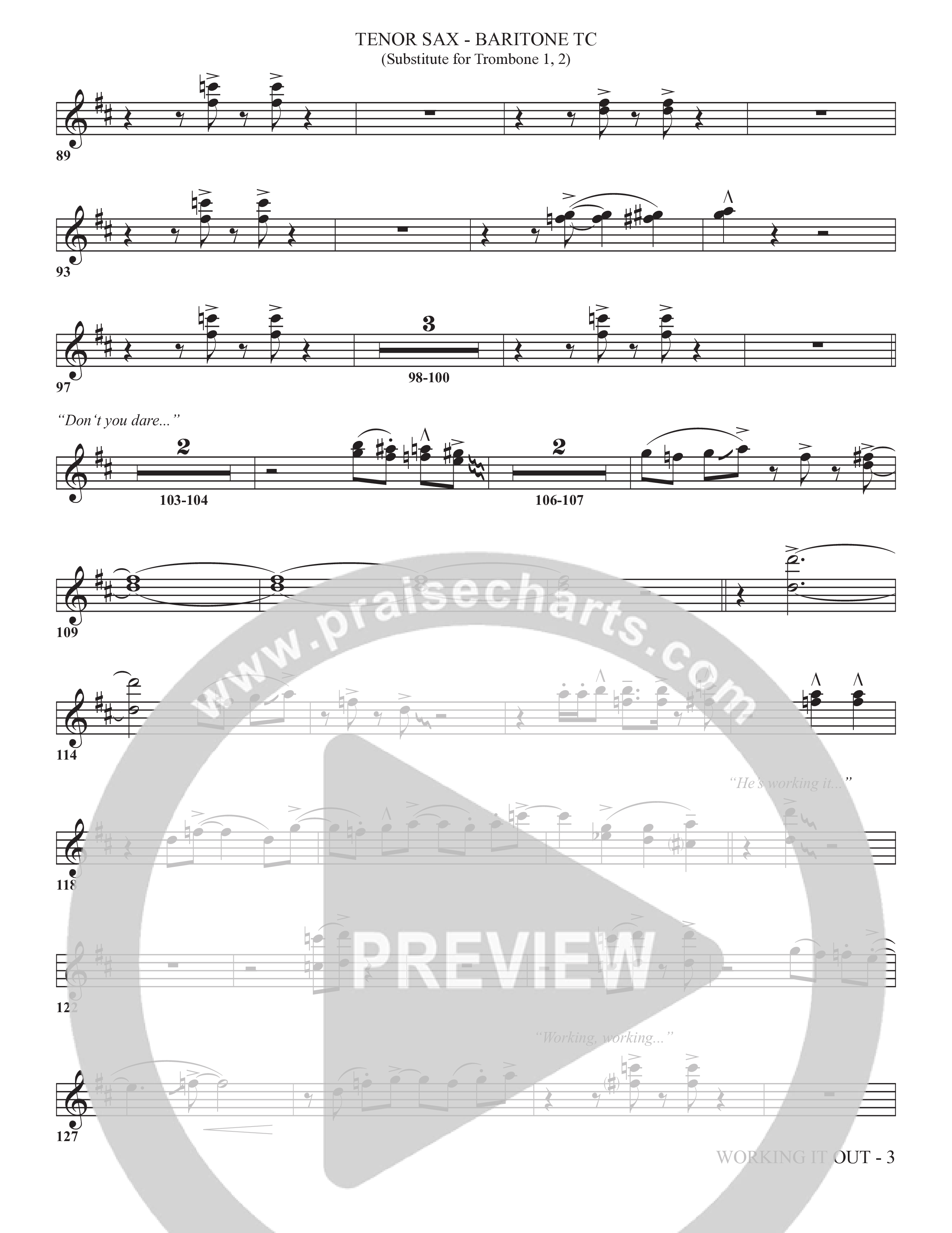 Working It Out (Choral Anthem SATB) Tenor Sax/Baritone T.C. (The Brooklyn Tabernacle Choir / Arr. Carol Cymbala / Arr. Jason Webb / Orch. Chris McDonald)