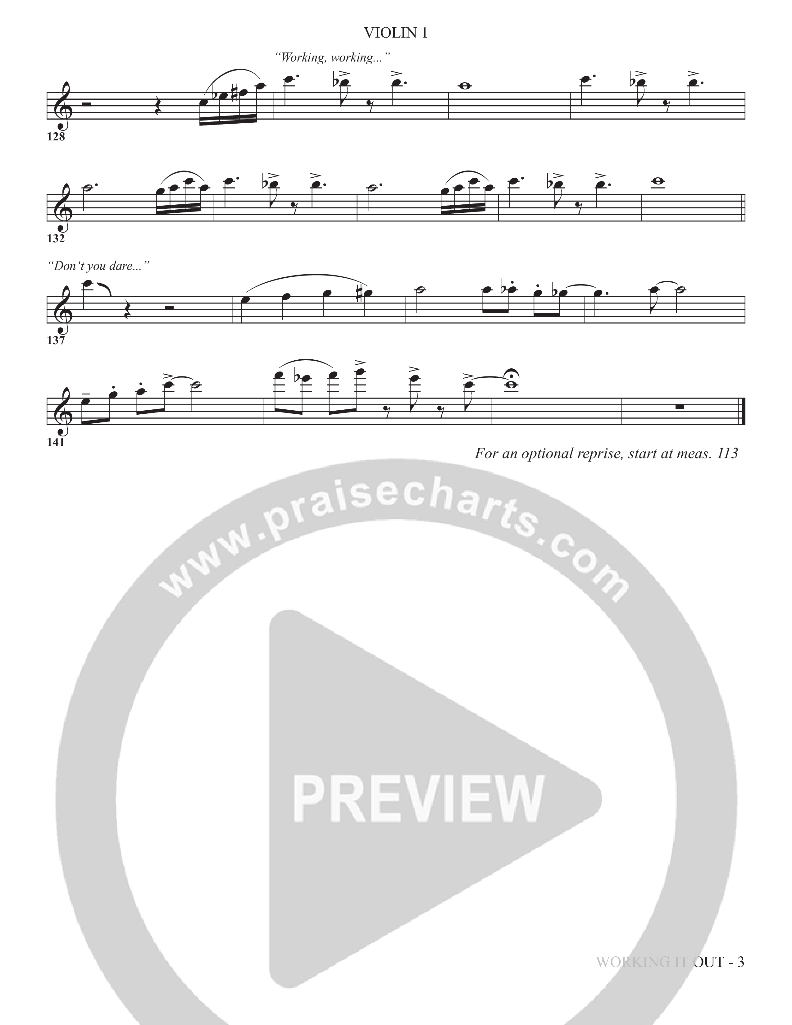 Working It Out (Choral Anthem SATB) Violin 1 (The Brooklyn Tabernacle Choir / Arr. Carol Cymbala / Arr. Jason Webb / Orch. Chris McDonald)