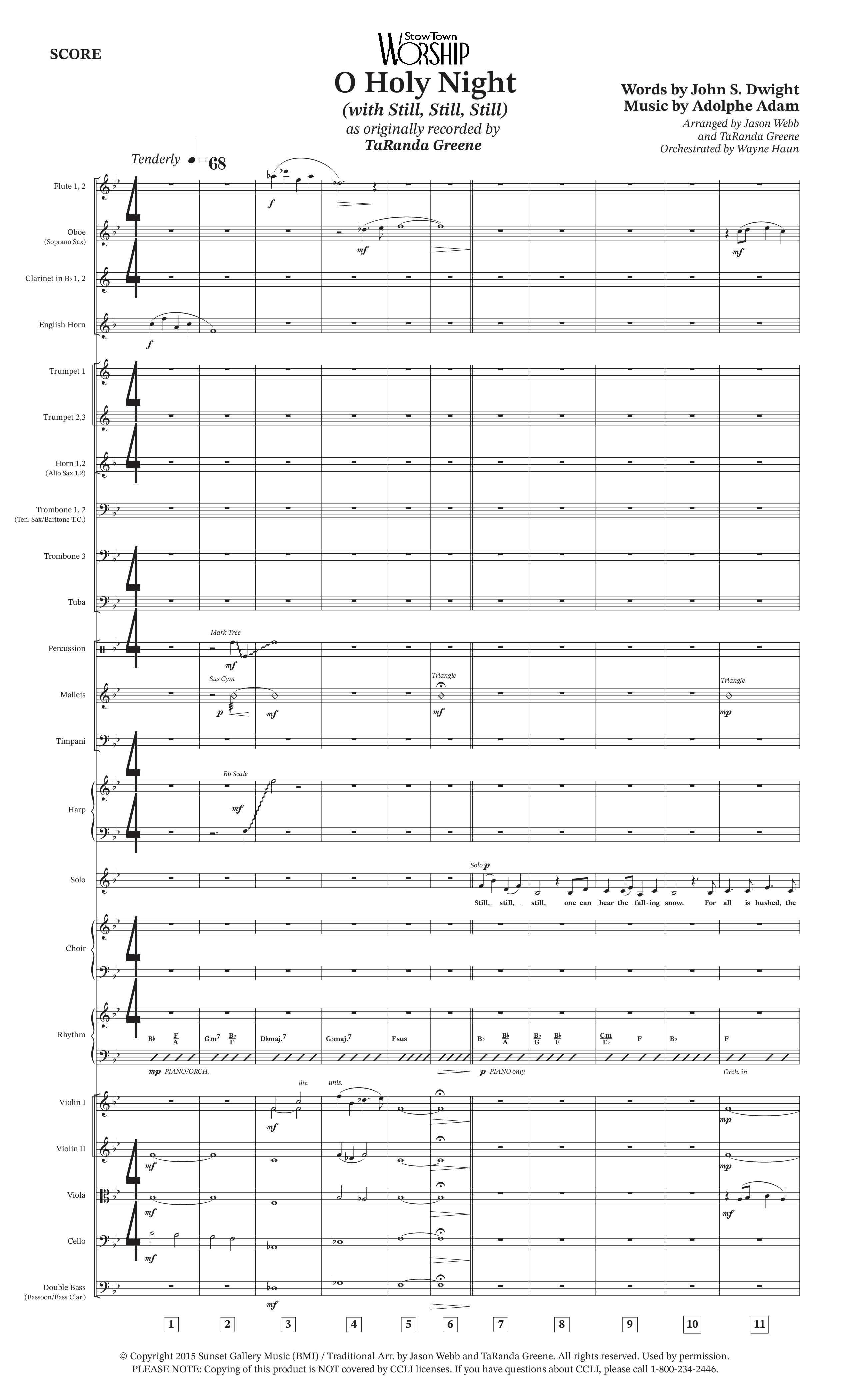 O Holy Night (with Still Still Still) (Choral Anthem SATB) Orchestration (TaRanda Greene / Arr. Jason Webb / Arr. TaRanda Greene / Orch. Wayne Haun)