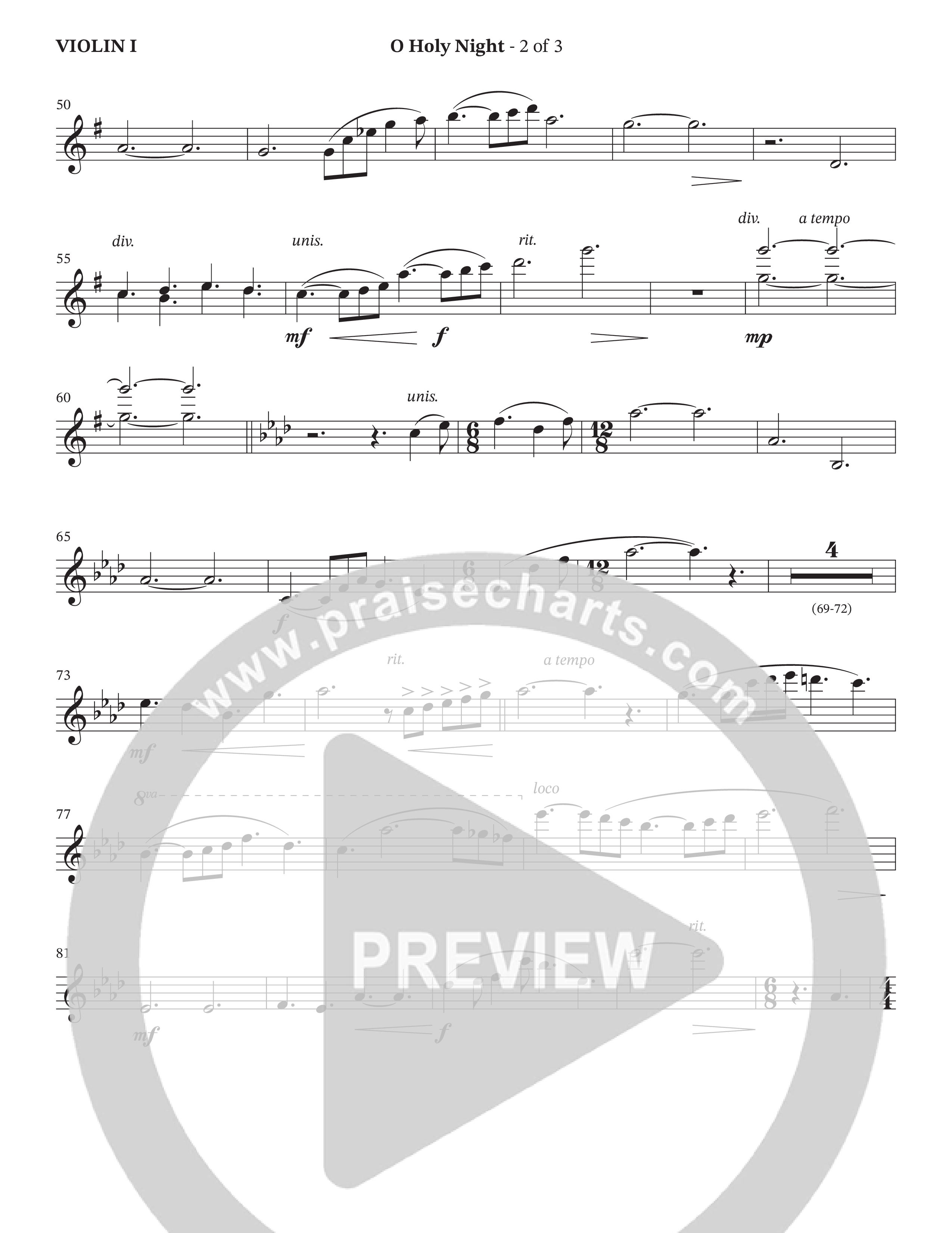 O Holy Night (with Still Still Still) (Choral Anthem SATB) Violin 1 (TaRanda Greene / Arr. Jason Webb / Arr. TaRanda Greene / Orch. Wayne Haun)
