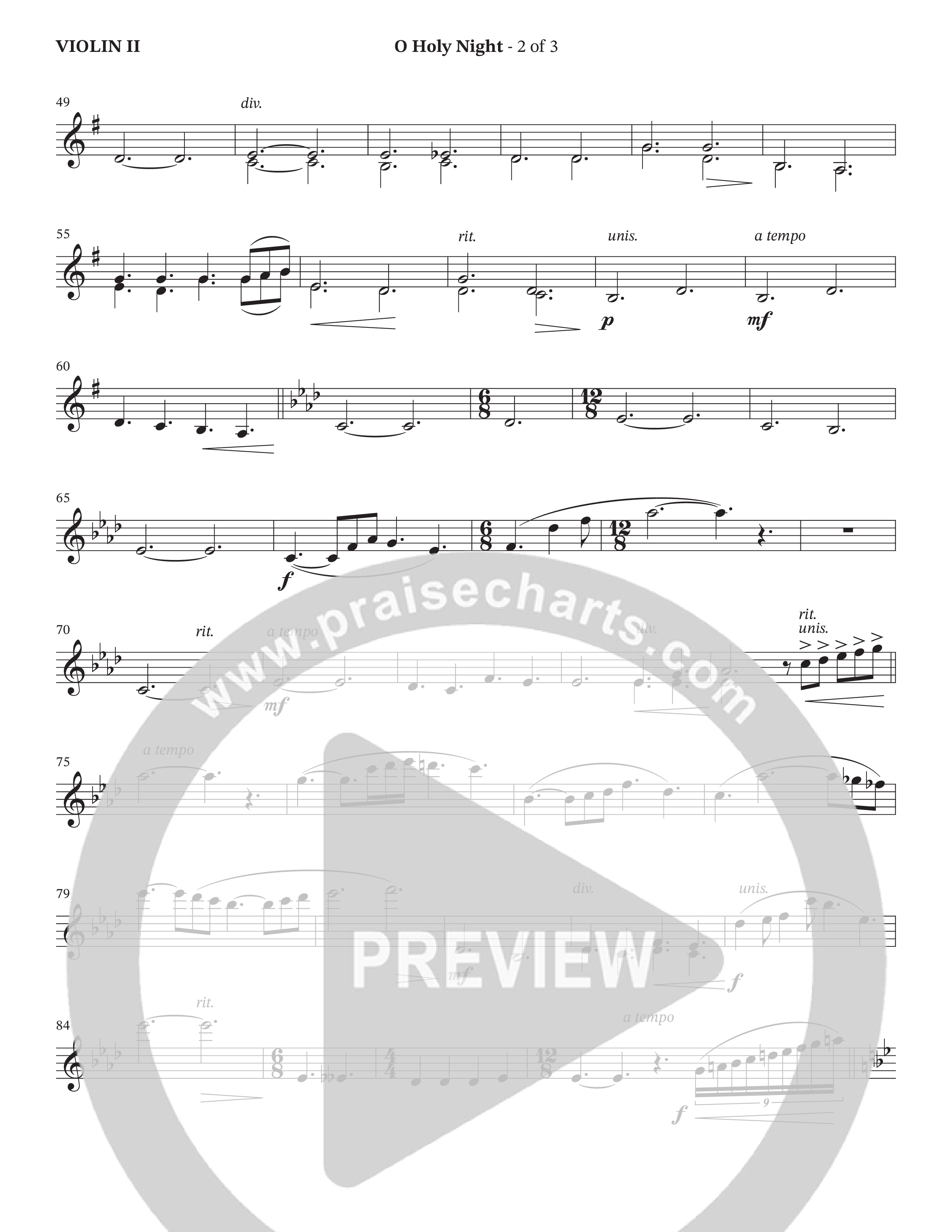 O Holy Night (with Still Still Still) (Choral Anthem SATB) Violin 2 (TaRanda Greene / Arr. Jason Webb / Arr. TaRanda Greene / Orch. Wayne Haun)