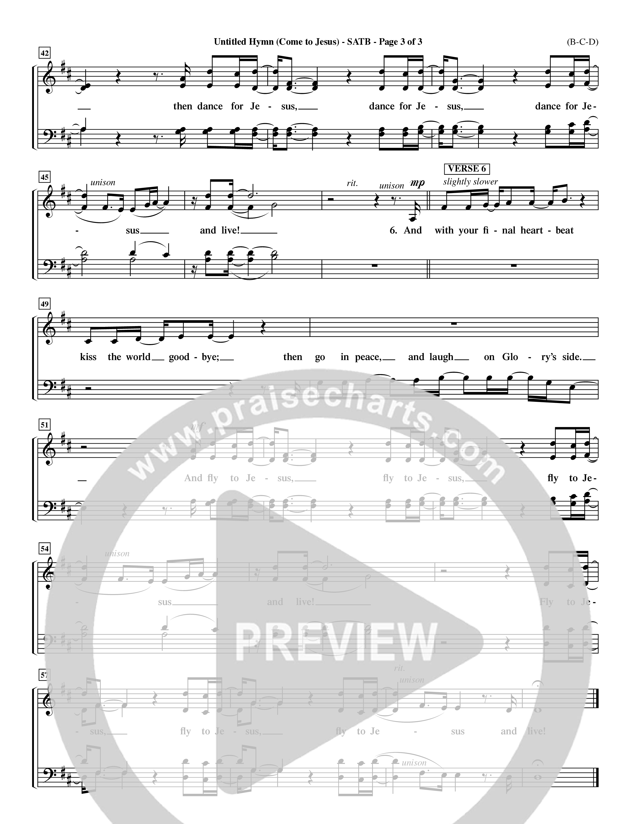 Untitled Hymn (Come To Jesus) (Choral Anthem SATB) Choir Sheet (SATB) (Word Music Choral / Orch. Dave Williamson)
