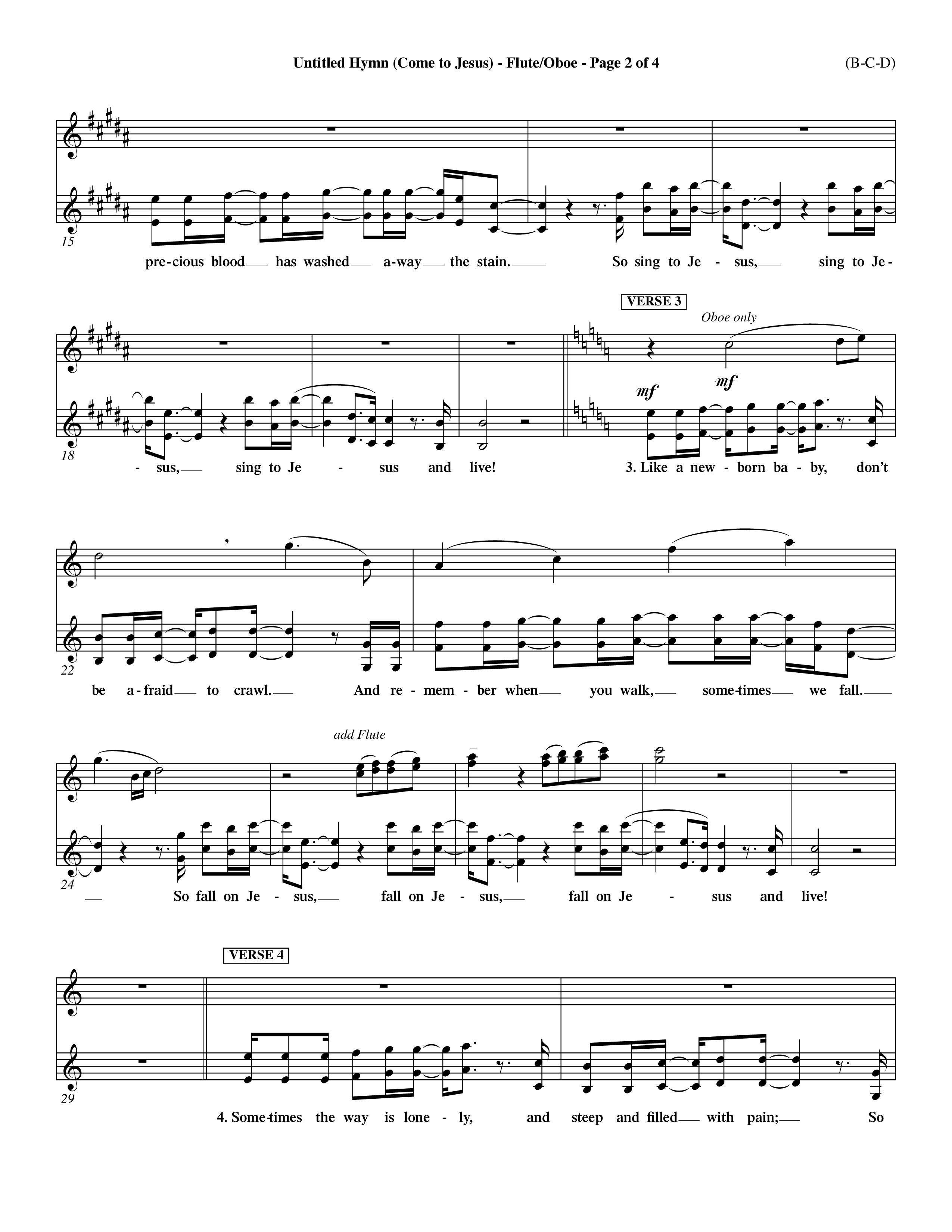 Untitled Hymn (Come To Jesus) (Choral Anthem SATB) Flute/Oboe (Word Music Choral / Orch. Dave Williamson)