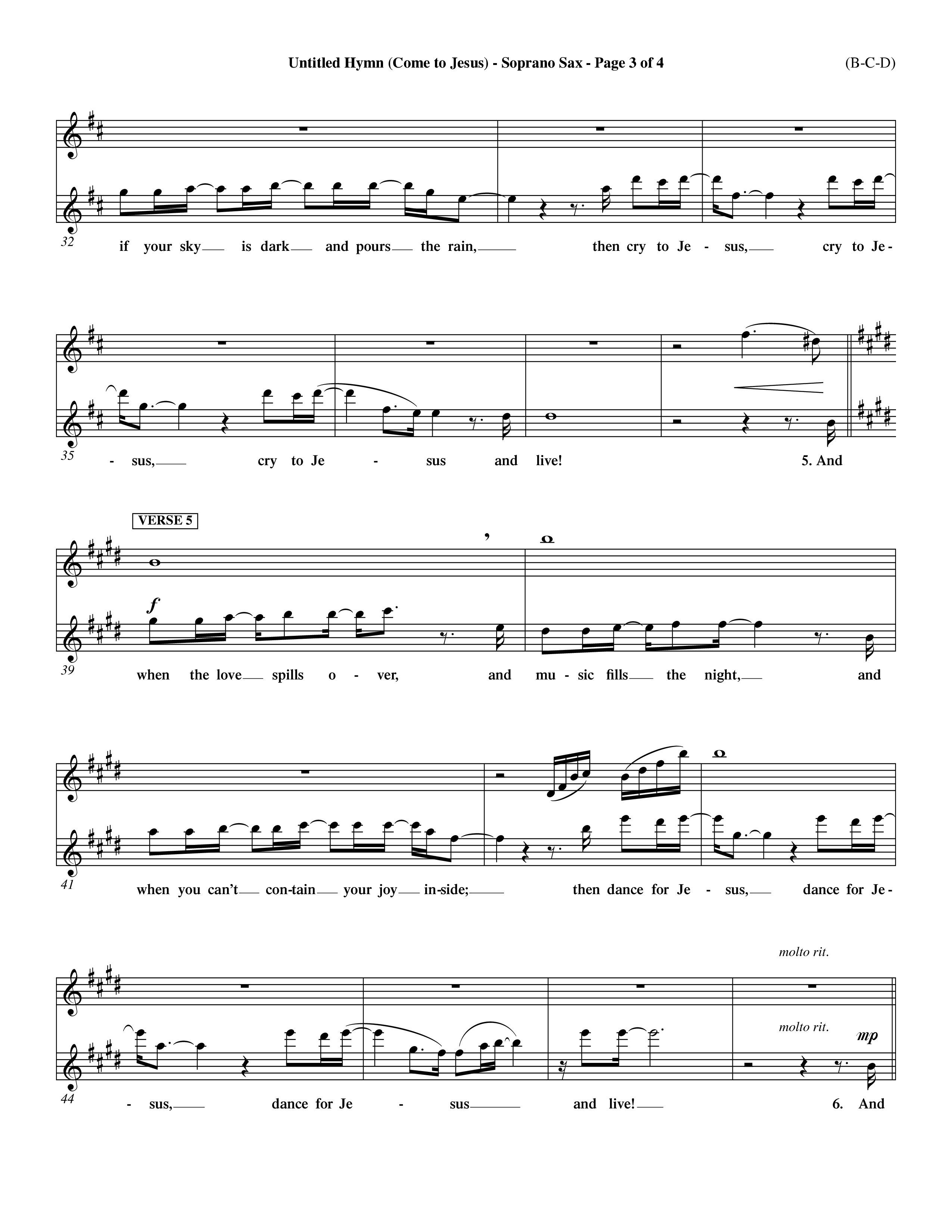 Untitled Hymn (Come To Jesus) (Choral Anthem SATB) Saxophone (Word Music Choral / Orch. Dave Williamson)