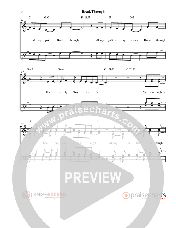 Break Through Lead Sheet (PraiseVocals)