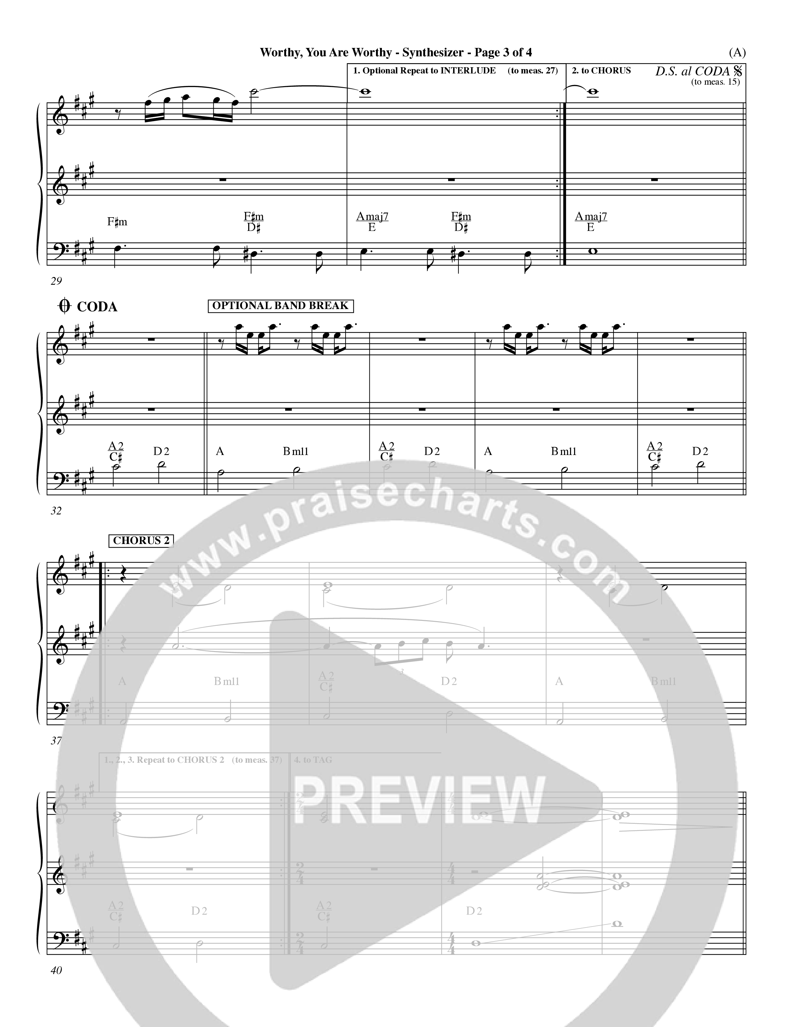 Worthy You Are Worthy (Choral Anth SATB) Synth (Word Music Choral / Orch. Dave Williamson)