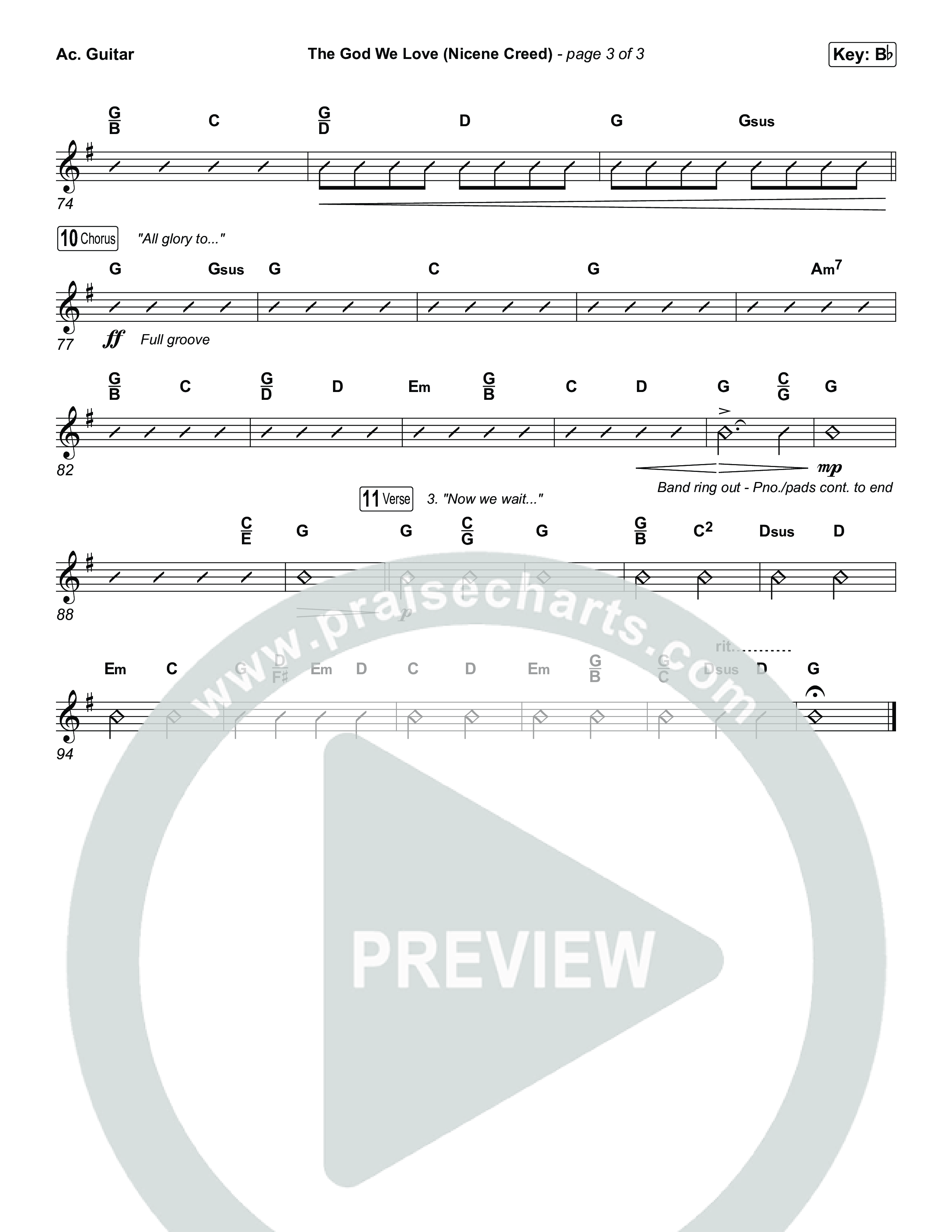 The God We Love (Nicene Creed) (Choral Anthem SATB) Acoustic Guitar (CityAlight / Matt Redman)