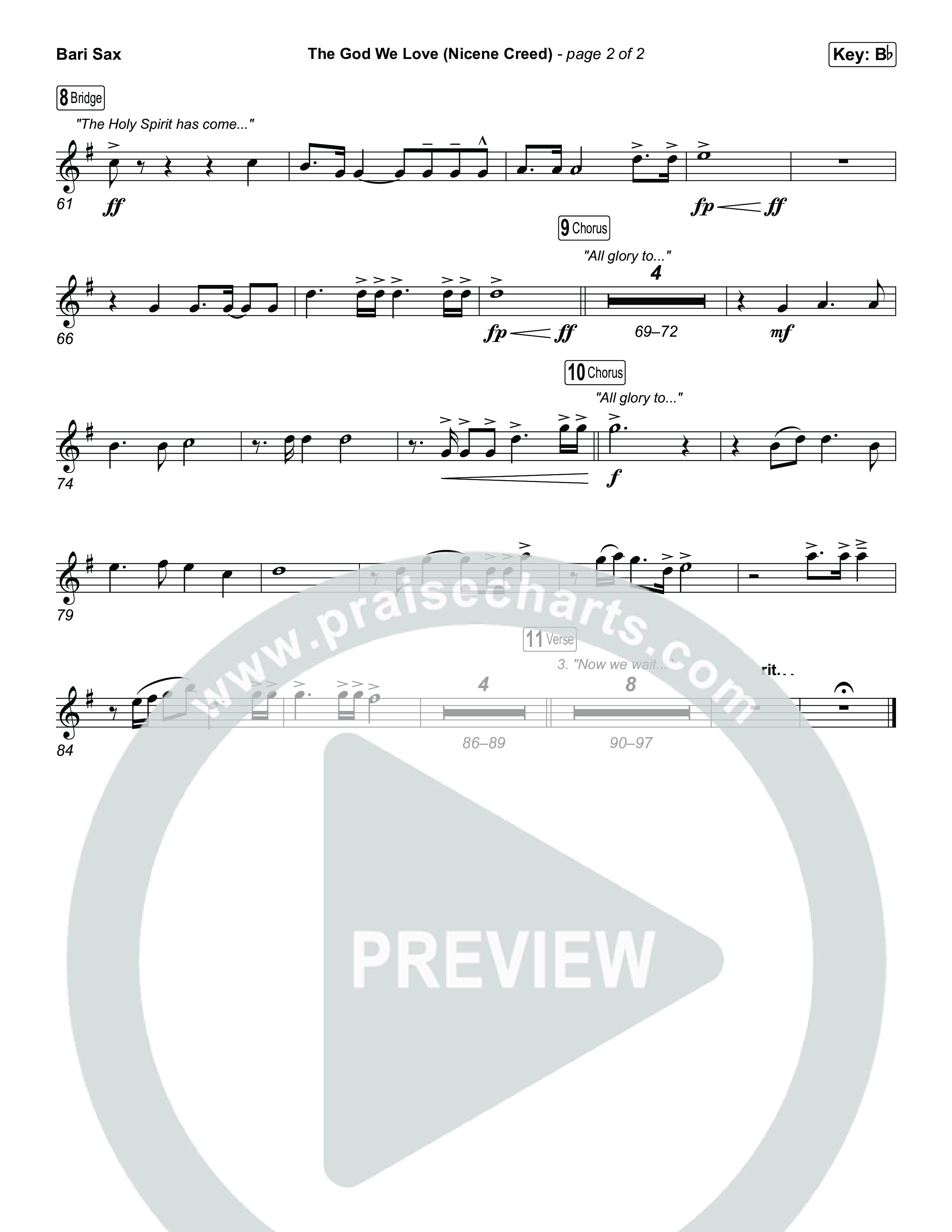 The God We Love (Nicene Creed) (Choral Anthem SATB) Bari Sax (CityAlight / Matt Redman)