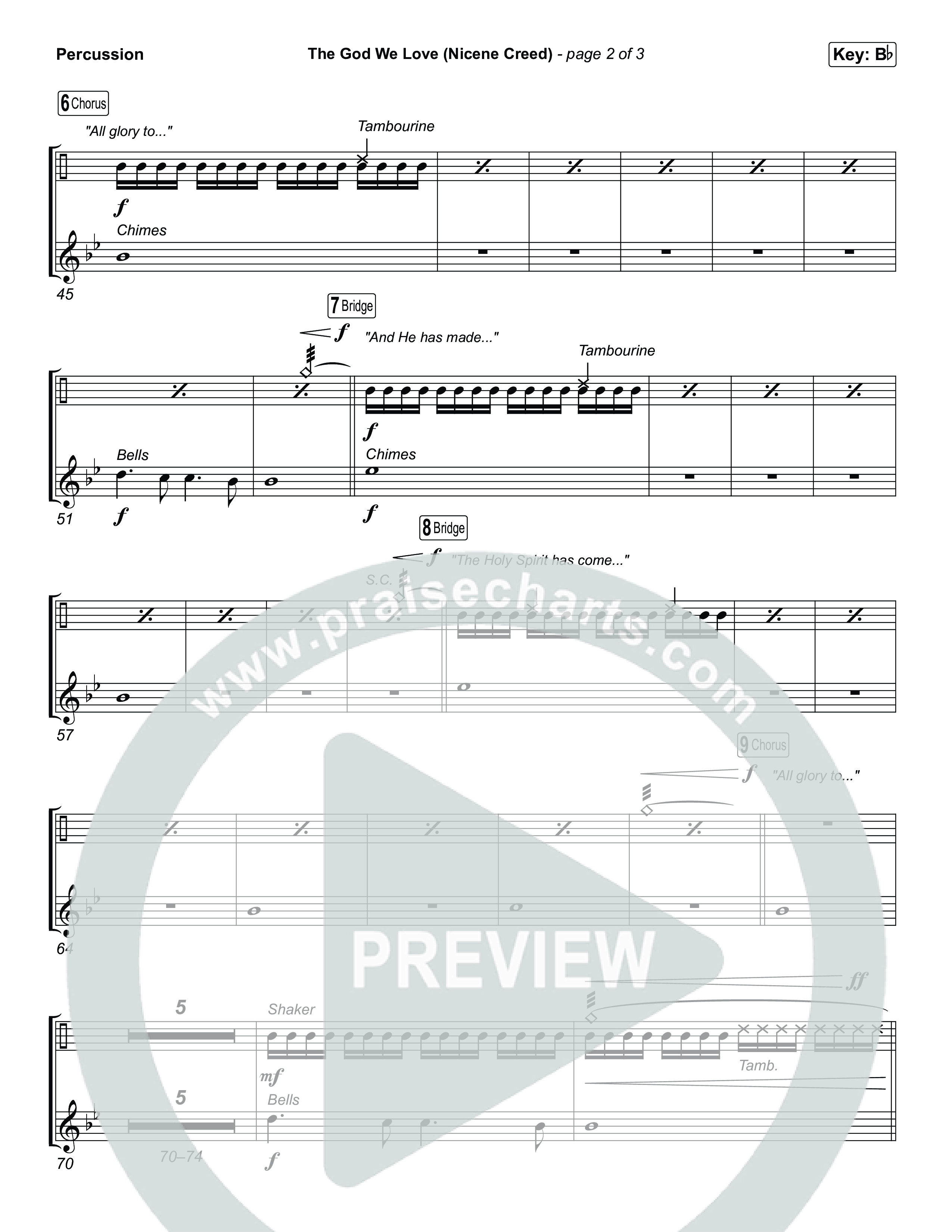 The God We Love (Nicene Creed) (Choral Anthem SATB) Percussion (CityAlight / Matt Redman)
