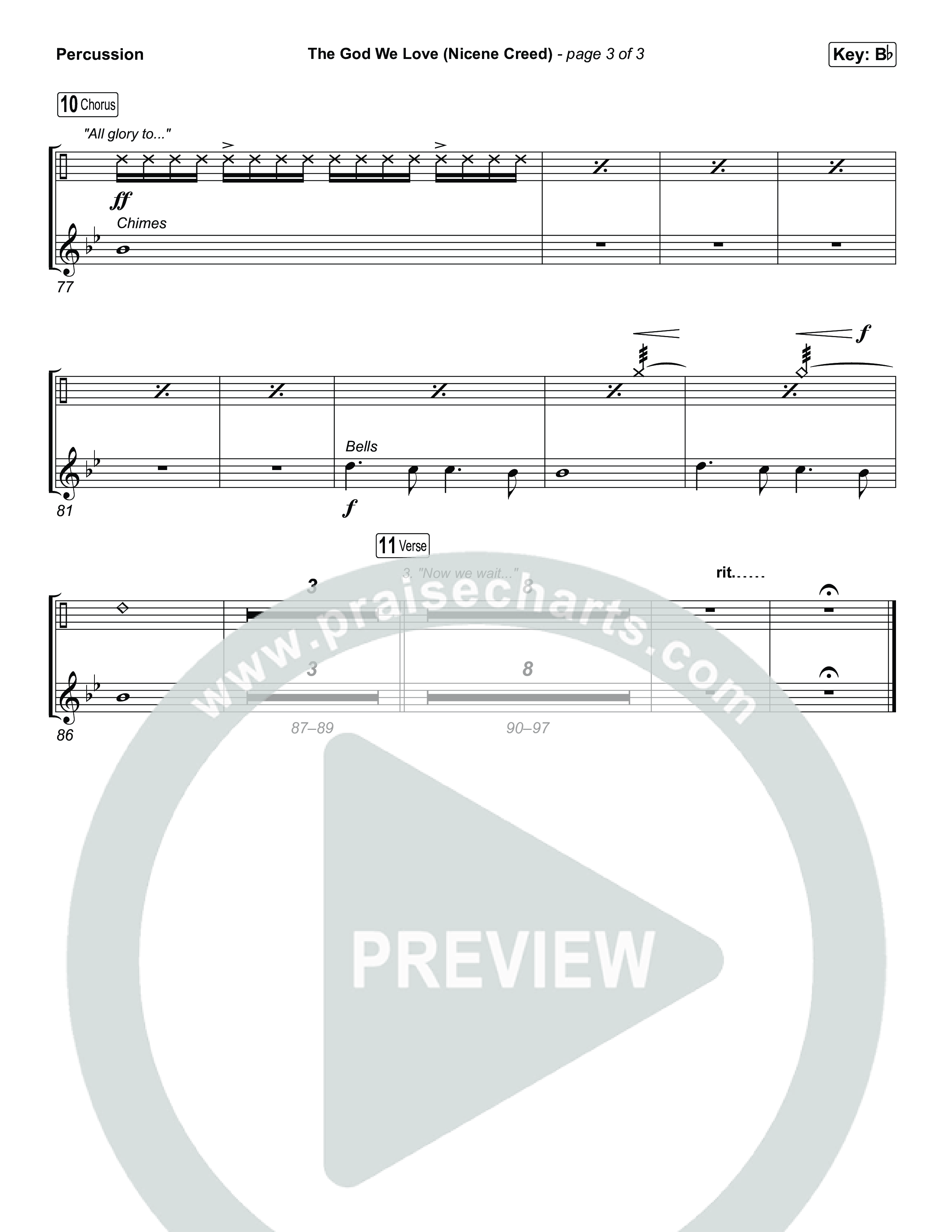 The God We Love (Nicene Creed) (Choral Anthem SATB) Percussion (CityAlight / Matt Redman)