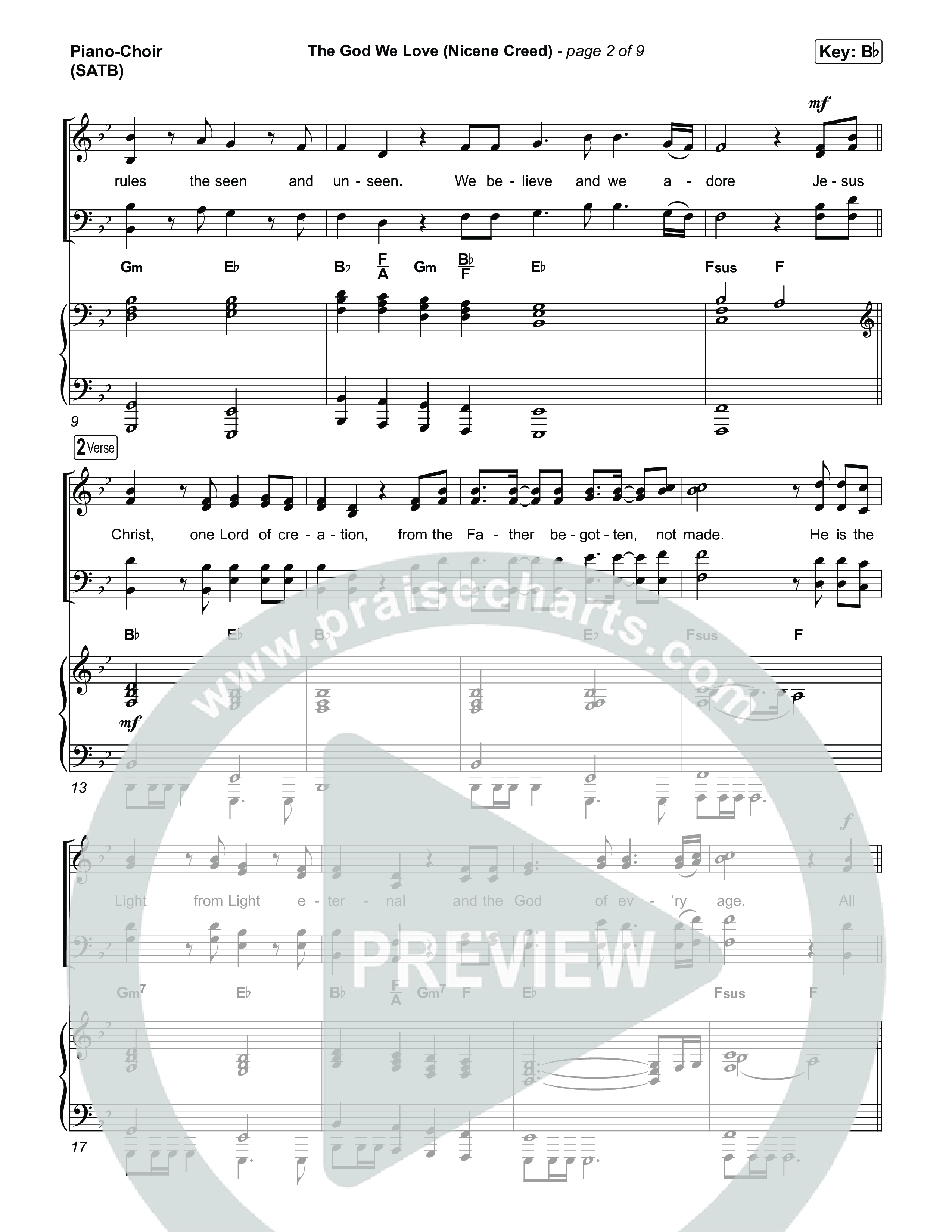 The God We Love (Nicene Creed) (Choral Anthem SATB) Piano/Vocal (SATB) (CityAlight / Matt Redman)