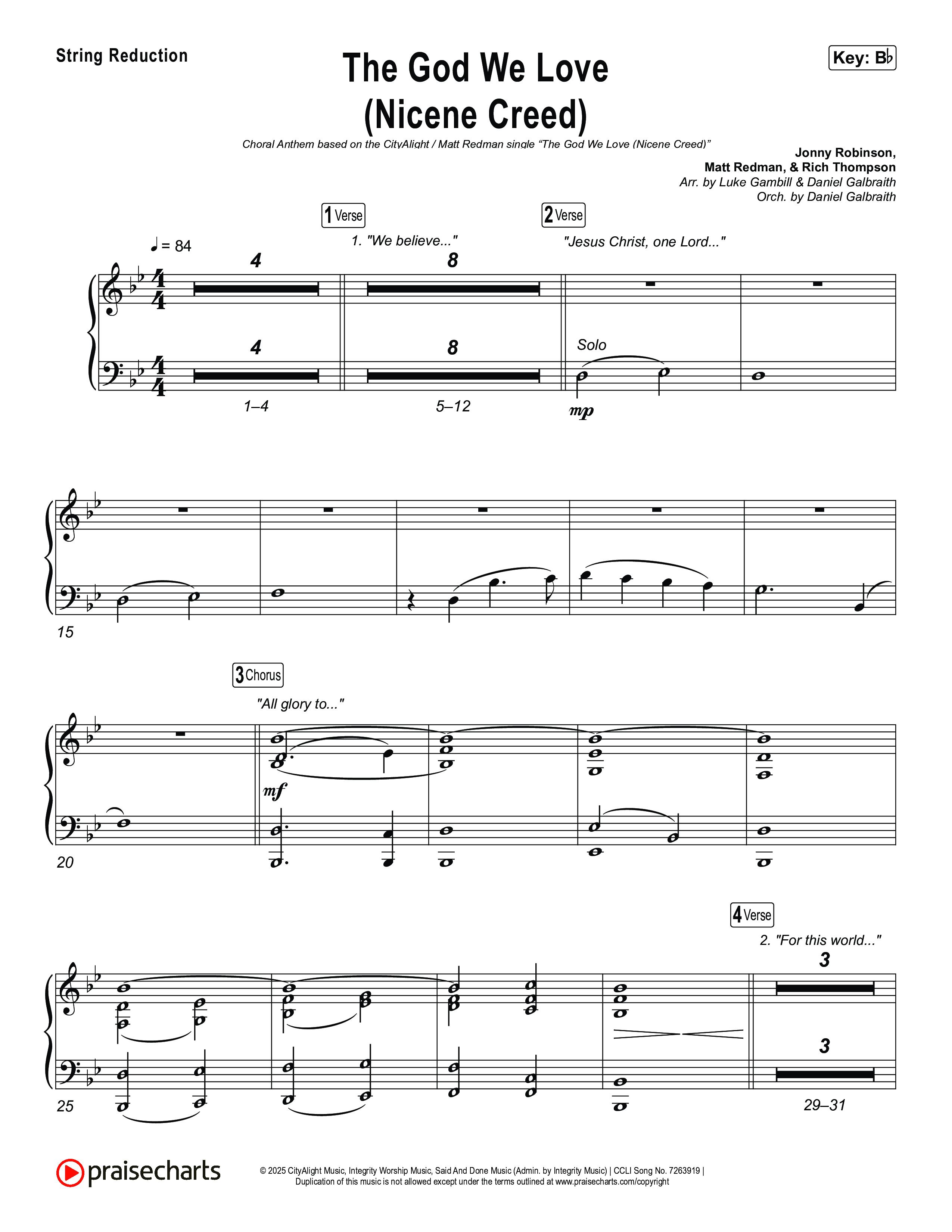 The God We Love (Nicene Creed) (Choral Anthem SATB) String Reduction (CityAlight / Matt Redman)