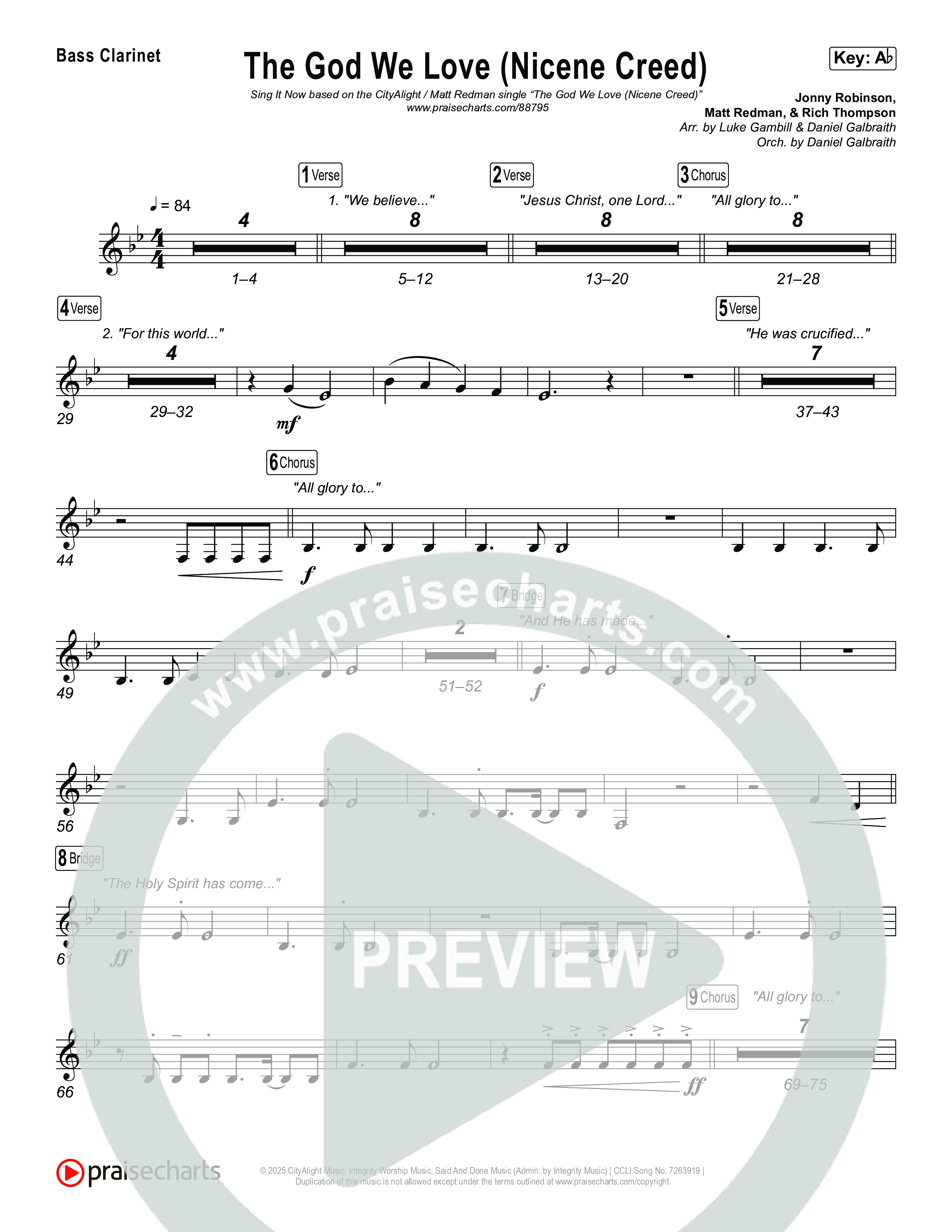 The God We Love (Nicene Creed) (Sing It Now) Bass Clarinet (CityAlight / Matt Redman / Arr. Luke Gambill)