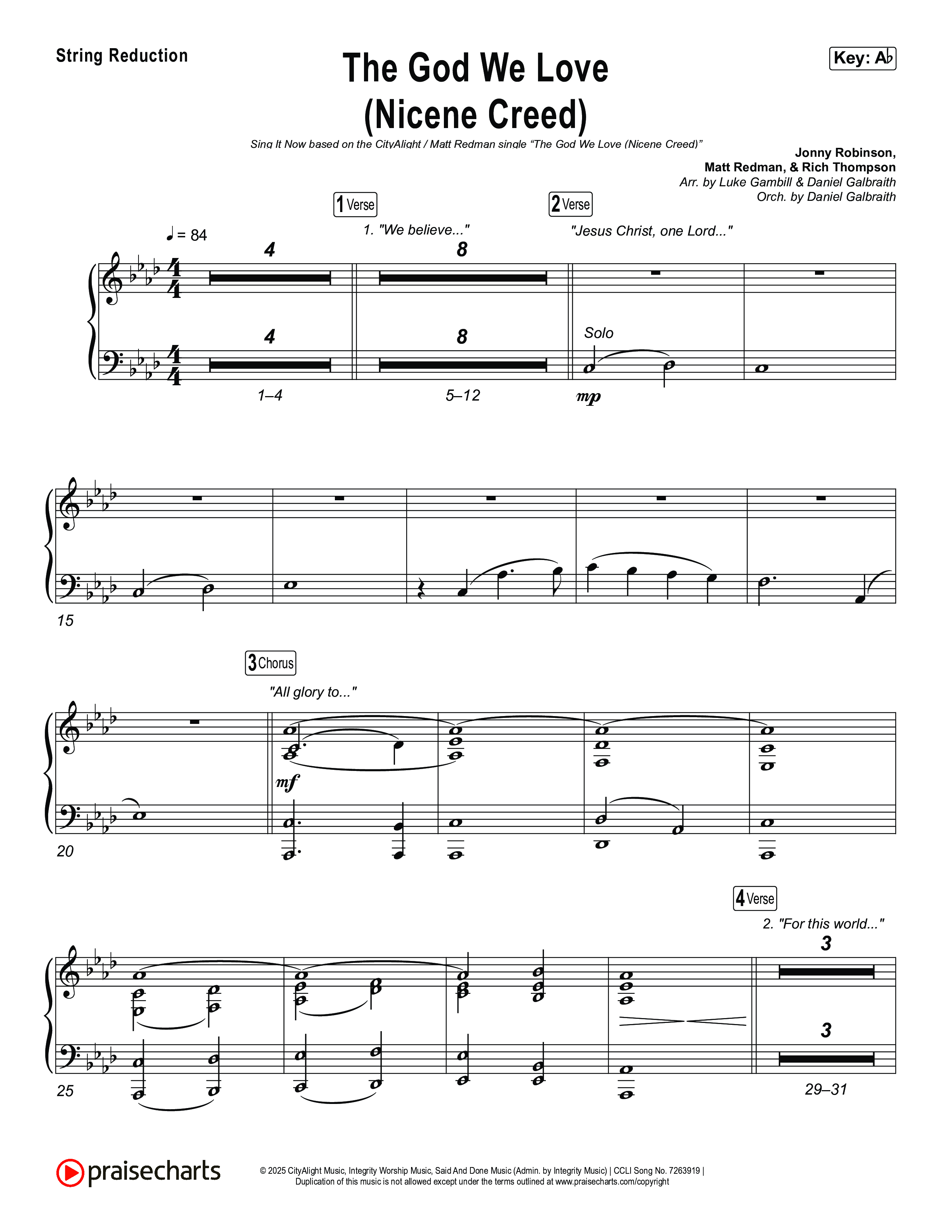 The God We Love (Nicene Creed) (Sing It Now) String Reduction (CityAlight / Matt Redman / Arr. Luke Gambill)