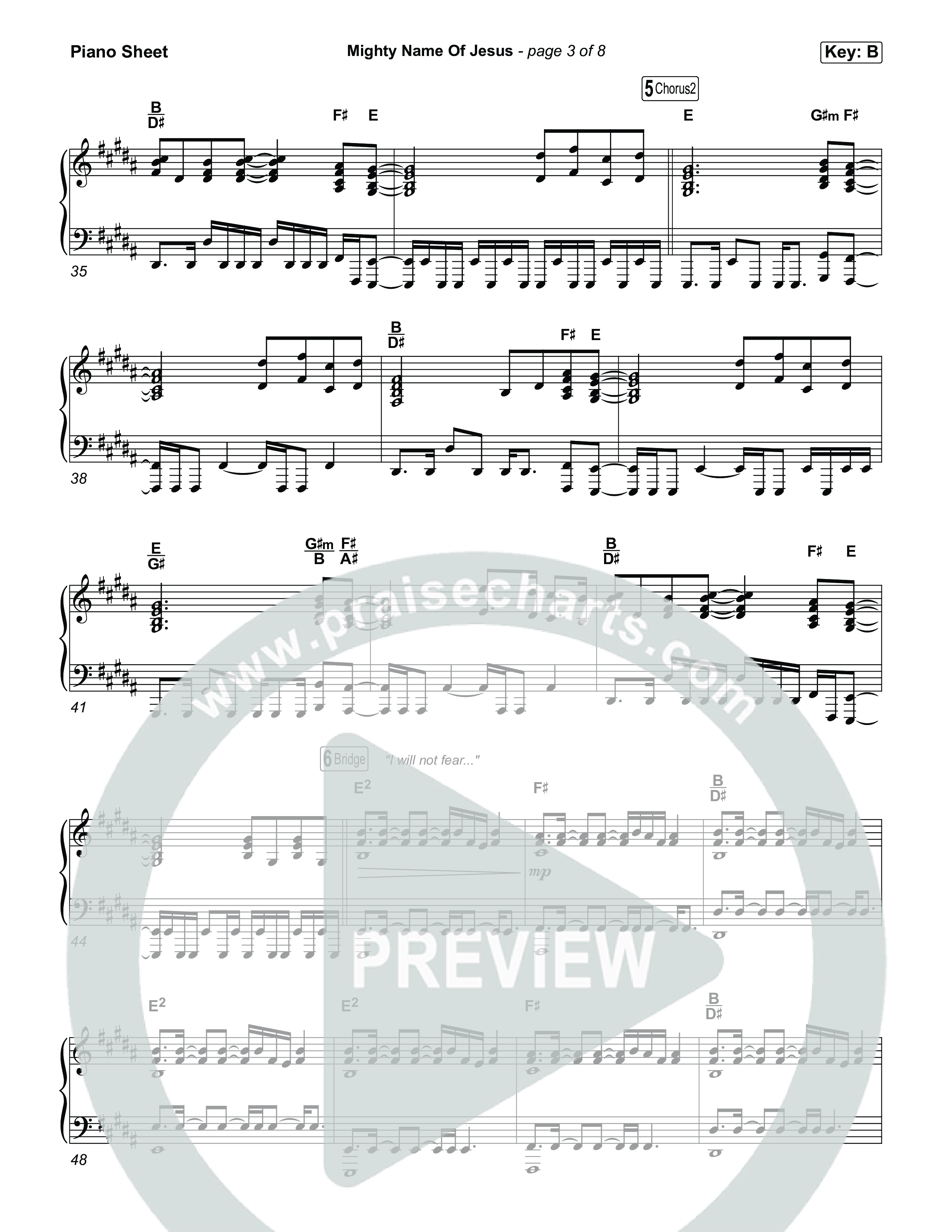 Mighty Name Of Jesus Piano Sheet (The Belonging Co / David Dennis)