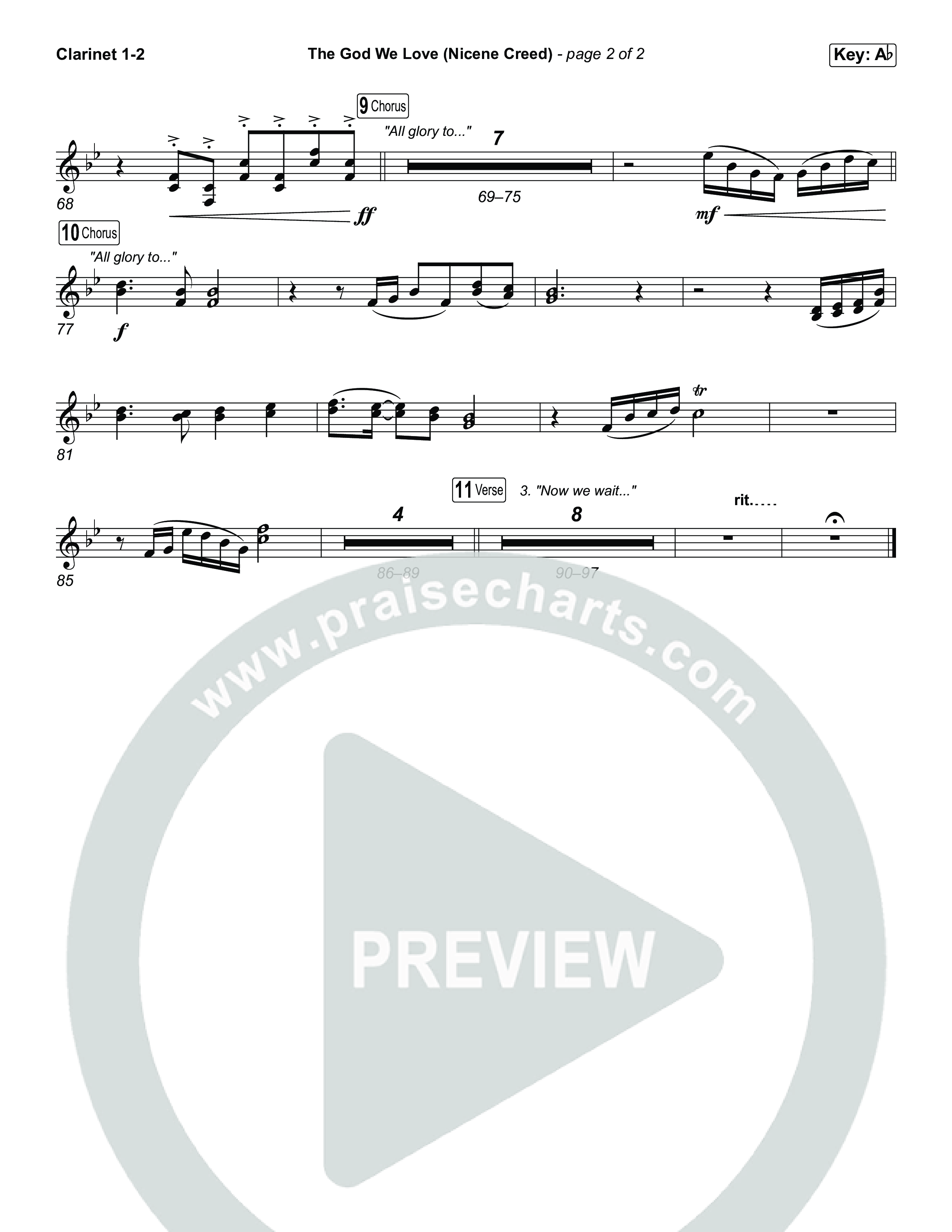 The God We Love (Nicene Creed) (Worship Choir/SAB) Clarinet 1/2 (CityAlight / Matt Redman / Arr. Luke Gambill)