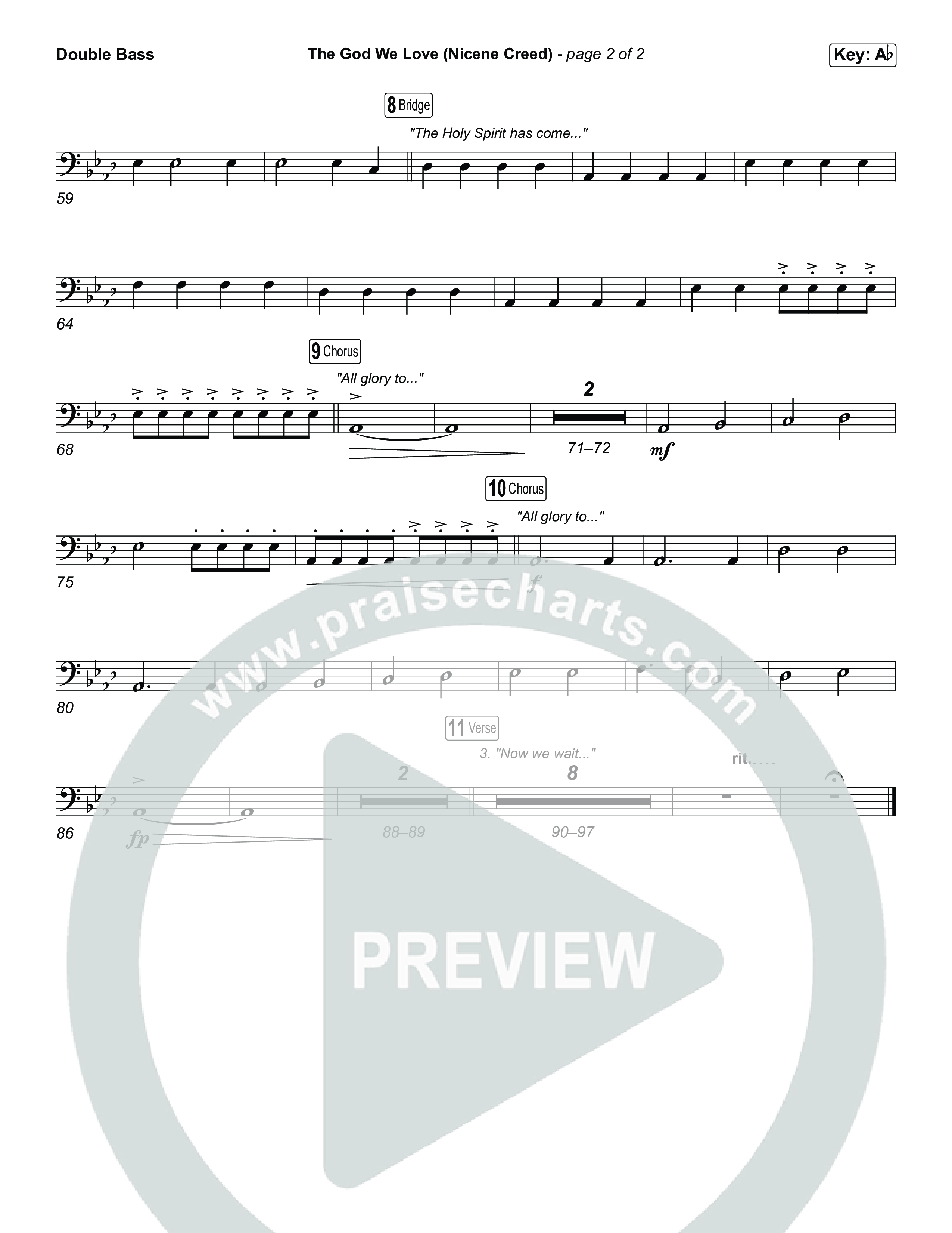 The God We Love (Nicene Creed) (Worship Choir/SAB) Double Bass (CityAlight / Matt Redman / Arr. Luke Gambill)