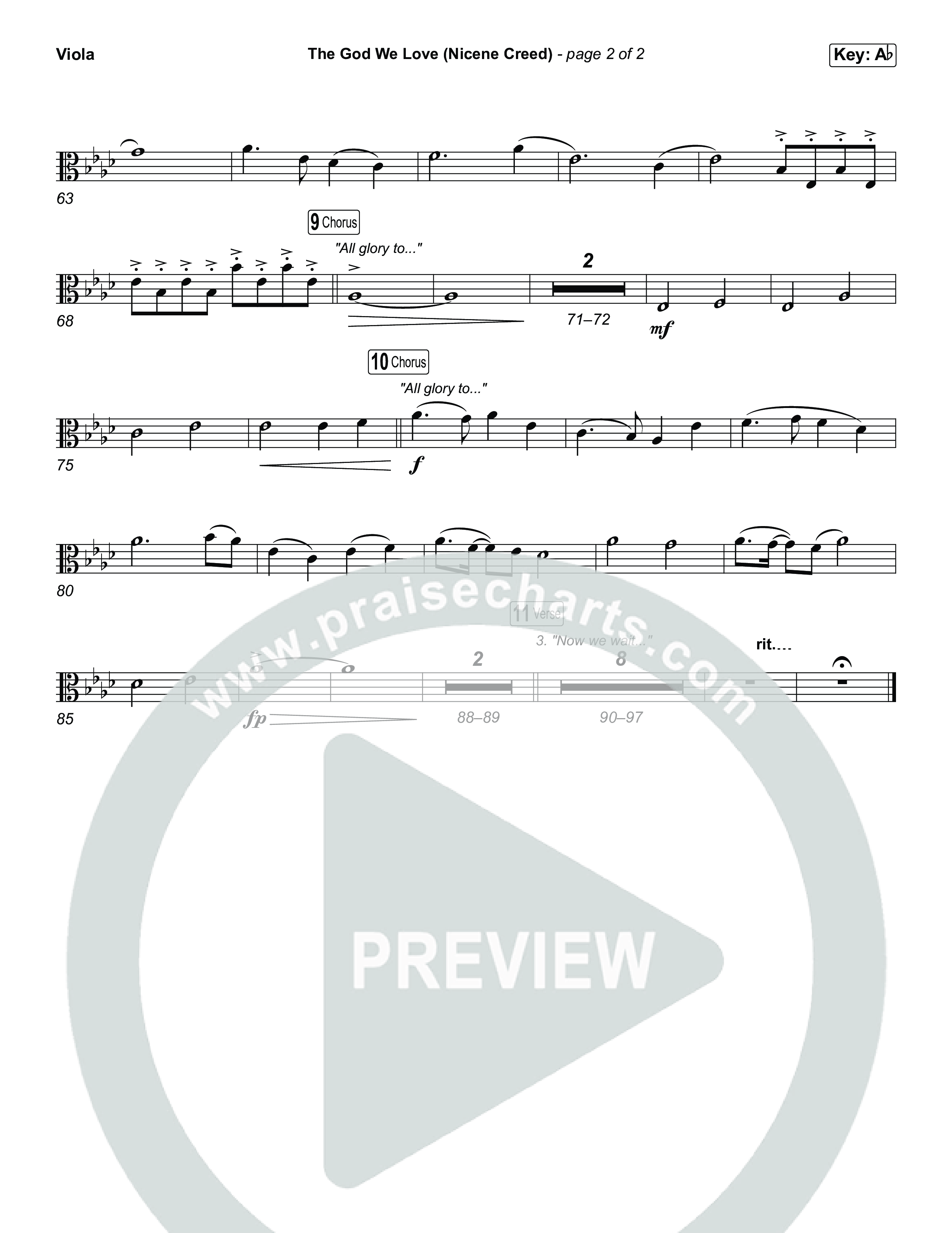 The God We Love (Nicene Creed) (Worship Choir/SAB) Viola (CityAlight / Matt Redman / Arr. Luke Gambill)