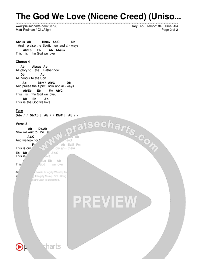The God We Love (Nicene Creed) (Unison/2-Part) Chords & Lyrics (CityAlight / Matt Redman / Arr. Luke Gambill)
