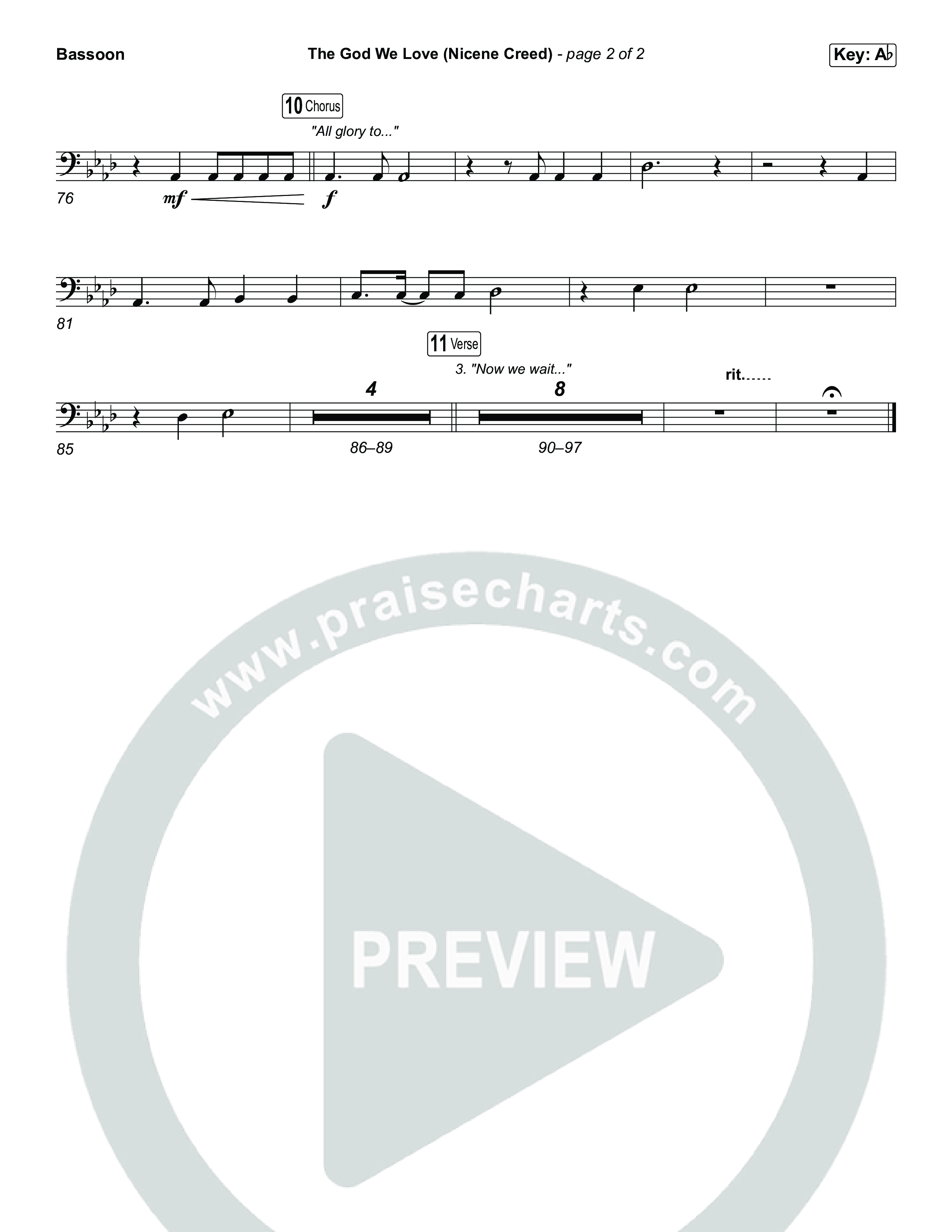 The God We Love (Nicene Creed) (Unison/2-Part) Bassoon (CityAlight / Matt Redman / Arr. Luke Gambill)