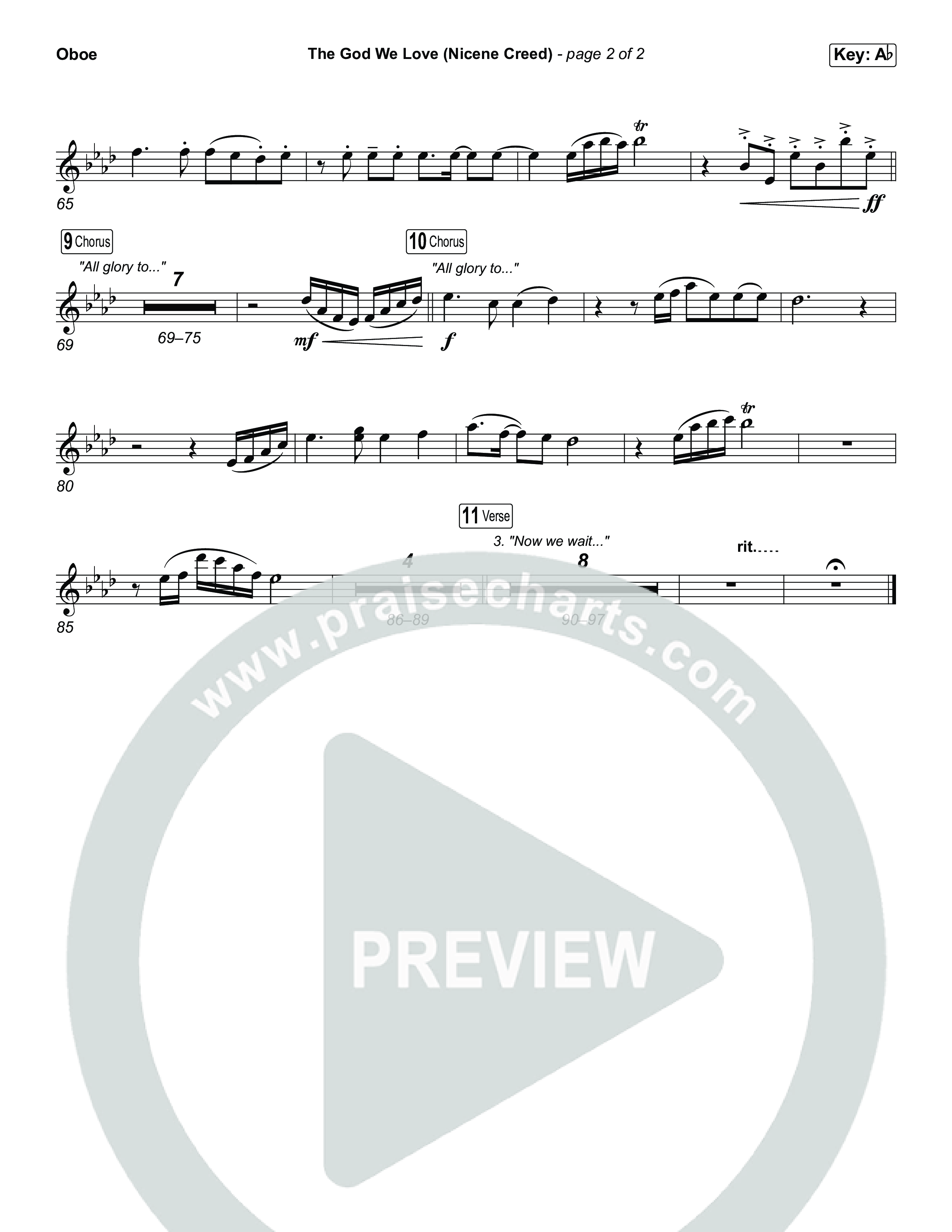 The God We Love (Nicene Creed) (Unison/2-Part) Oboe (CityAlight / Matt Redman / Arr. Luke Gambill)