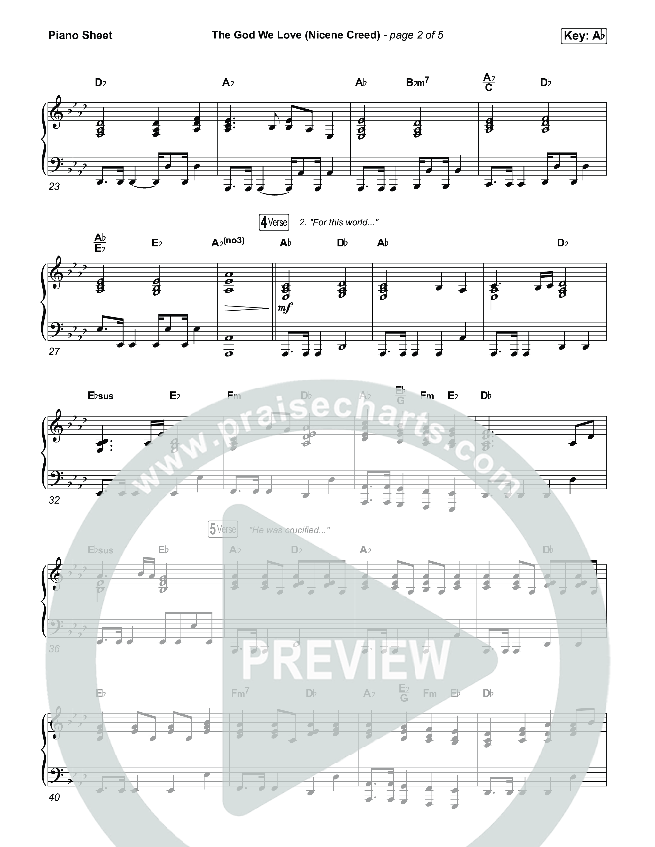 The God We Love (Nicene Creed) (Unison/2-Part) Piano Sheet (CityAlight / Matt Redman / Arr. Luke Gambill)