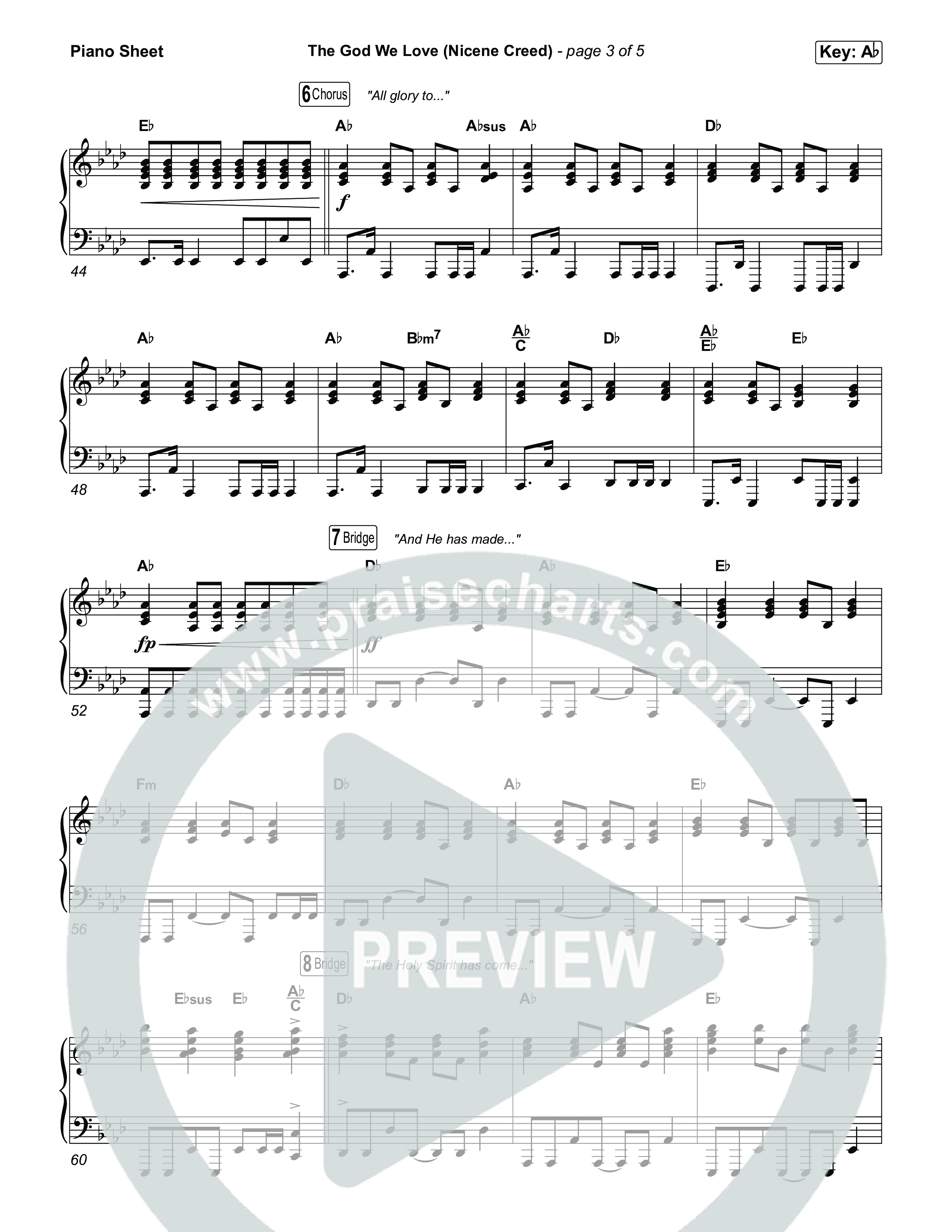 The God We Love (Nicene Creed) (Unison/2-Part) Piano Sheet (CityAlight / Matt Redman / Arr. Luke Gambill)