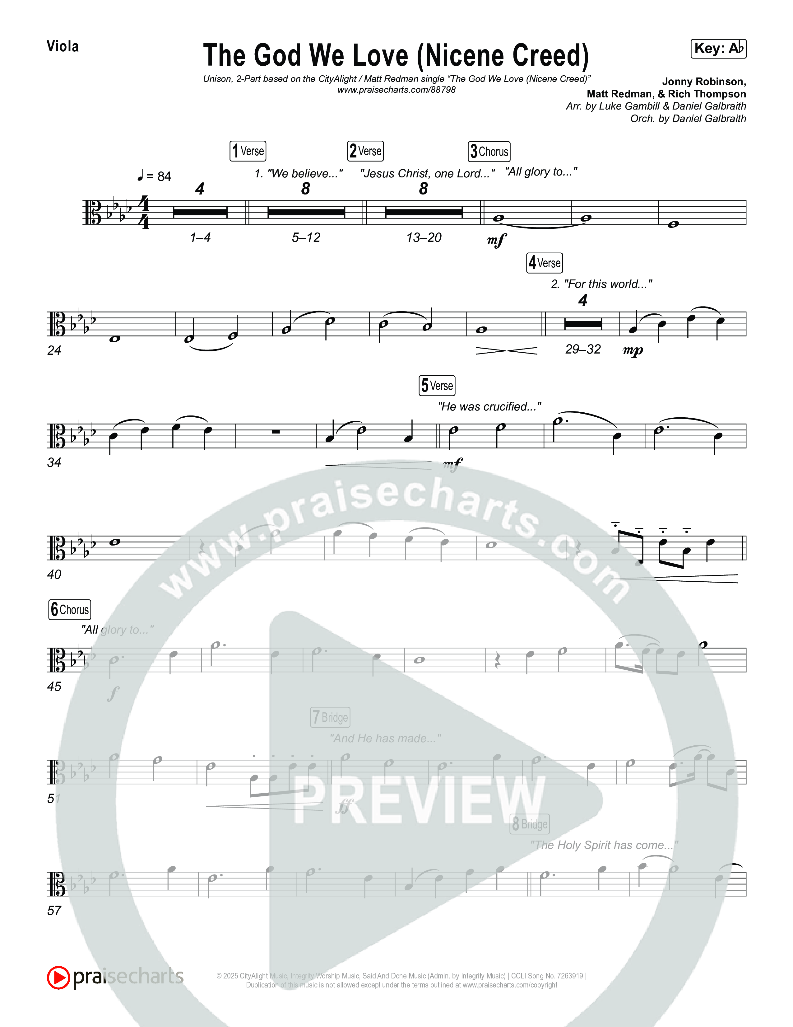 The God We Love (Nicene Creed) (Unison/2-Part) String Pack (CityAlight / Matt Redman / Arr. Luke Gambill)