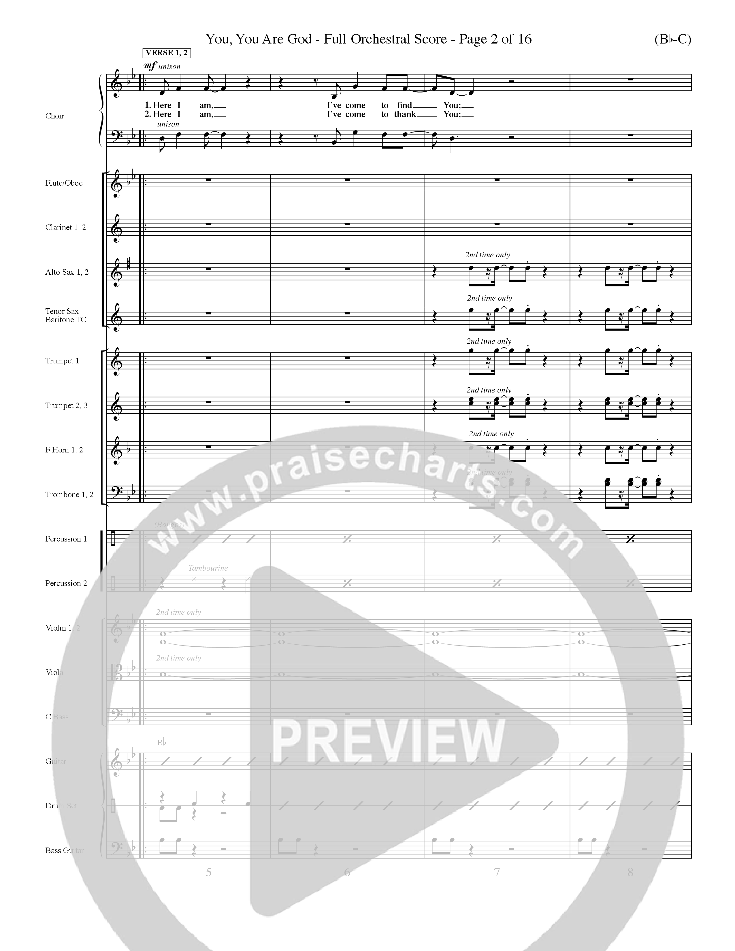 You You Are God (Choral Anthem SATB) Orchestration (Word Music Choral / Orch. Dave Williamson / Orch. Paul Nelson)