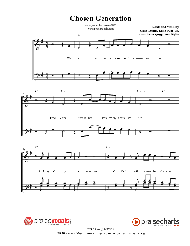 Chosen Generation Lead Sheet (PraiseVocals)