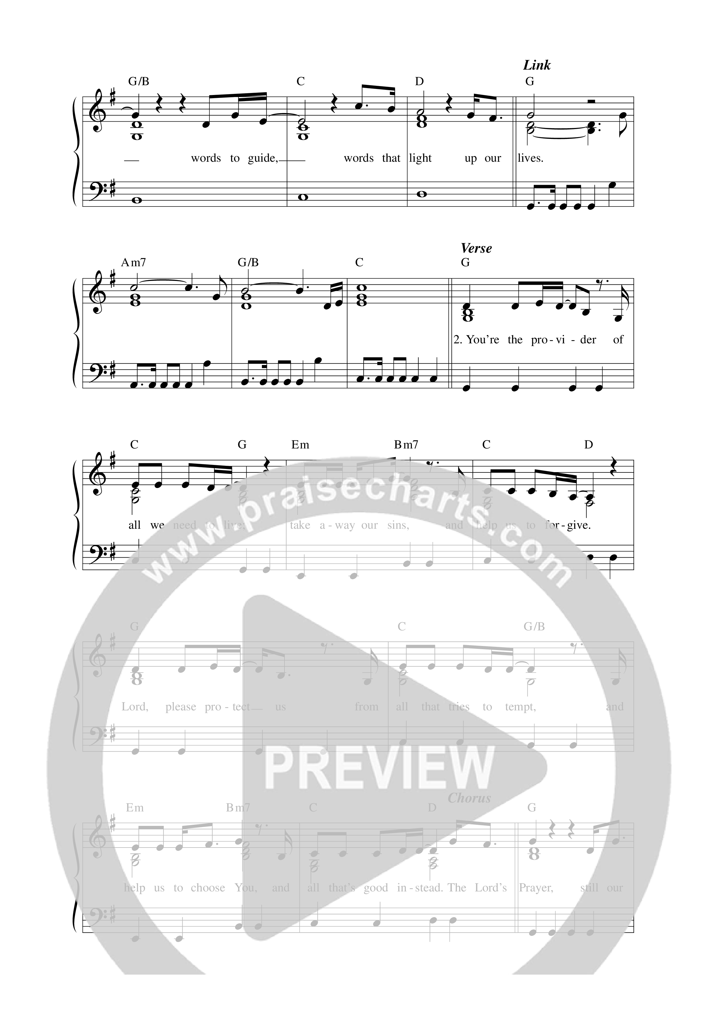 The Lord's Prayer Lead Sheet Melody (Worship For Everyone)