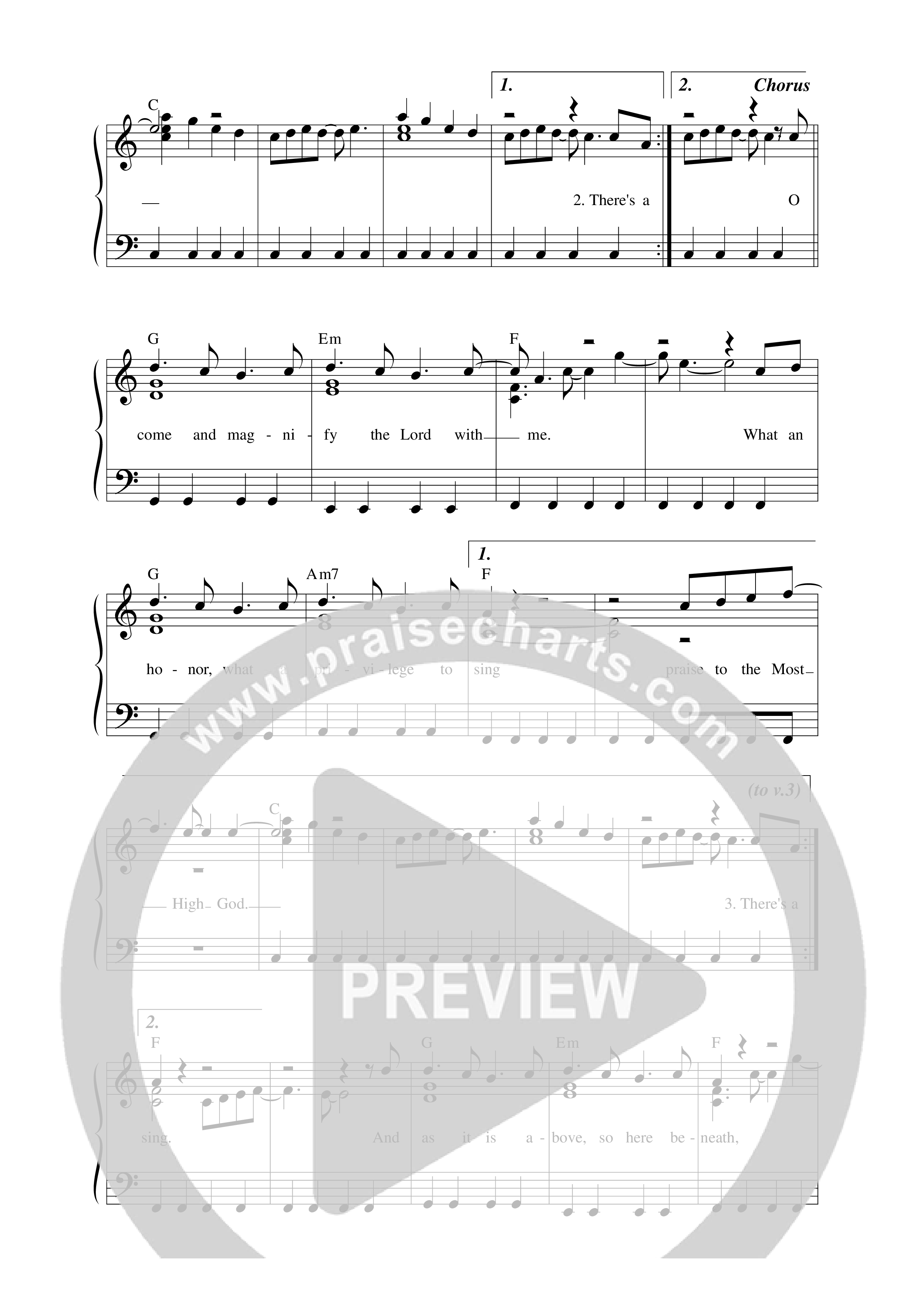 Praise To The Most High Lead Sheet Melody (Matt Redman / Joe L Barnes)