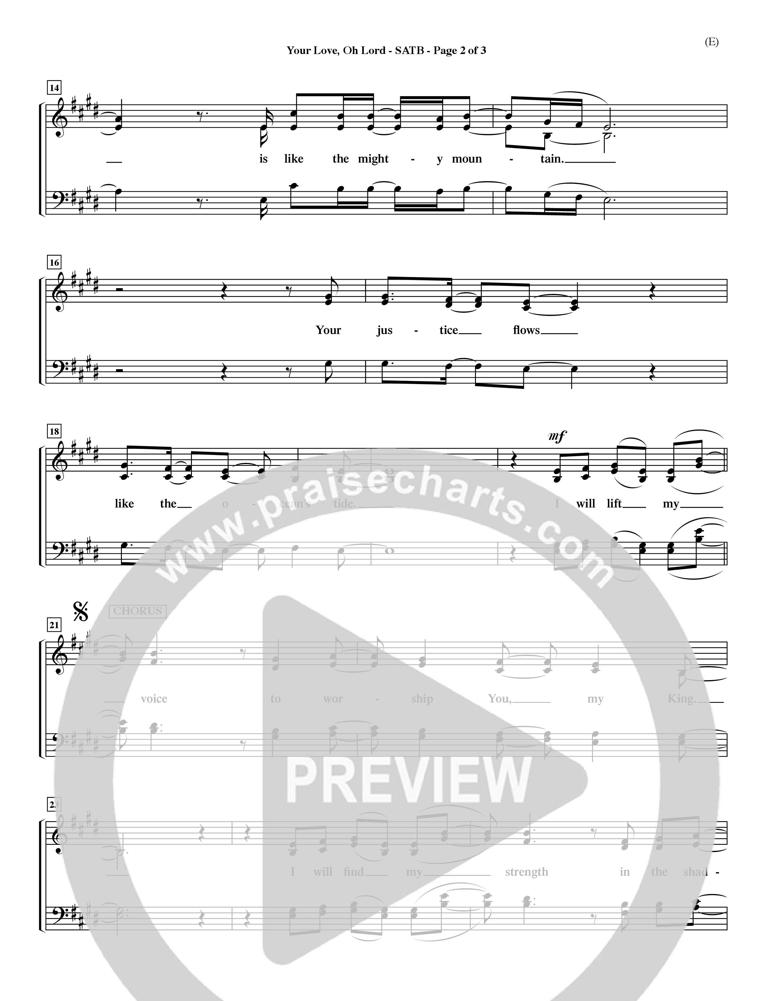 Your Love Oh Lord (Choral Anthem SATB) Choir Sheet (SATB) (Word Music Choral / Orch. David Winkler)