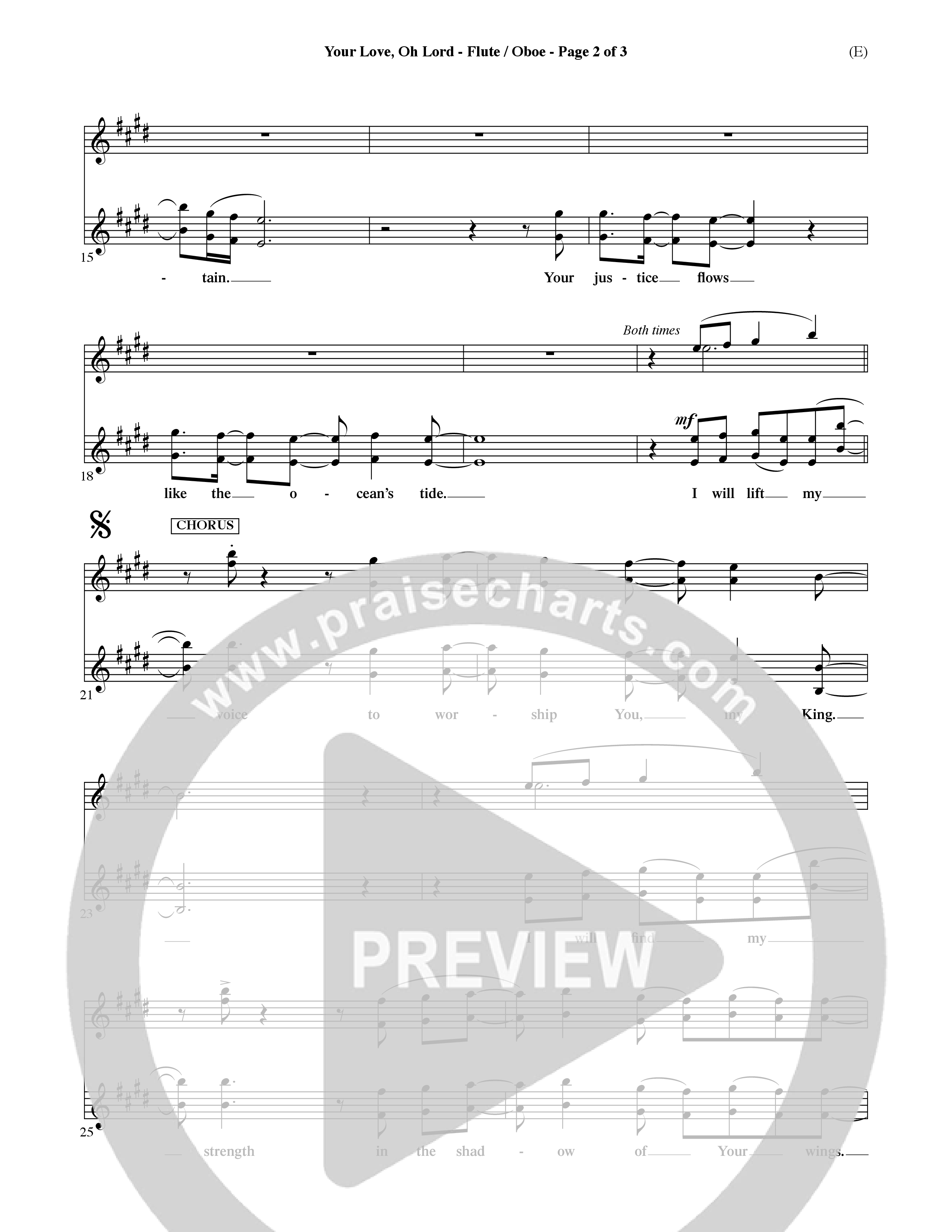 Your Love Oh Lord (Choral Anthem SATB) Flute/Oboe (Word Music Choral / Orch. David Winkler)
