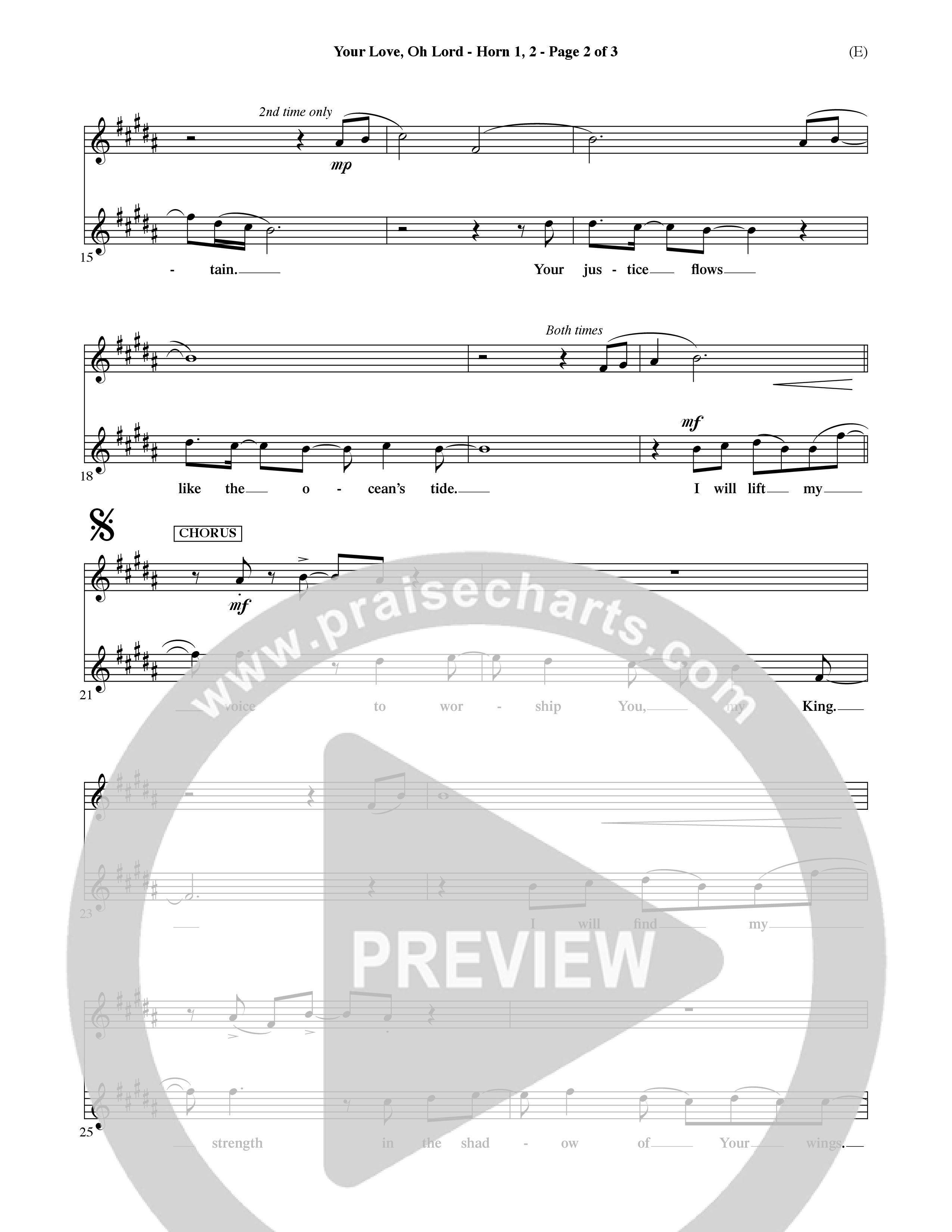 Your Love Oh Lord (Choral Anthem SATB) French Horn (Word Music Choral / Orch. David Winkler)