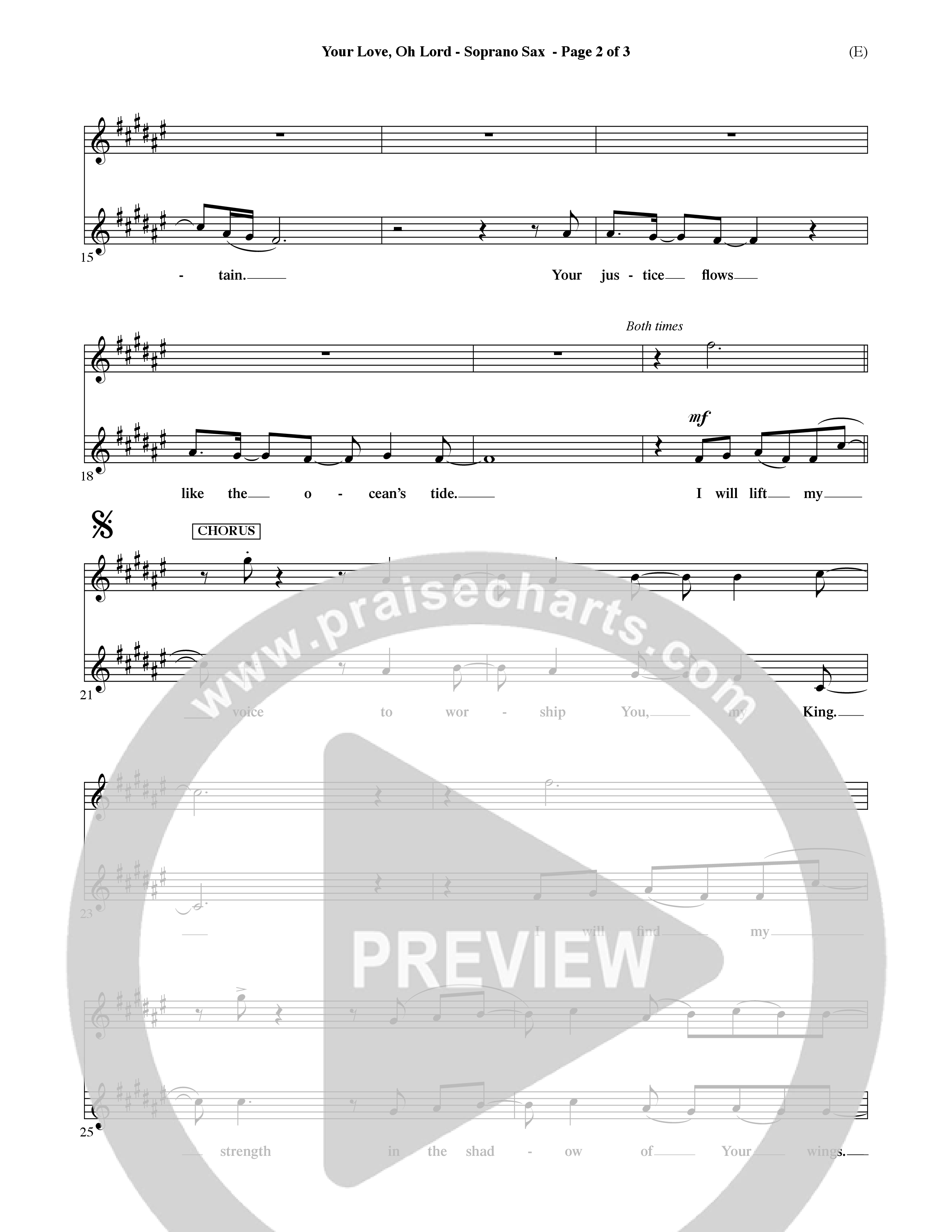 Your Love Oh Lord (Choral Anthem SATB) Saxophone (Word Music Choral / Orch. David Winkler)