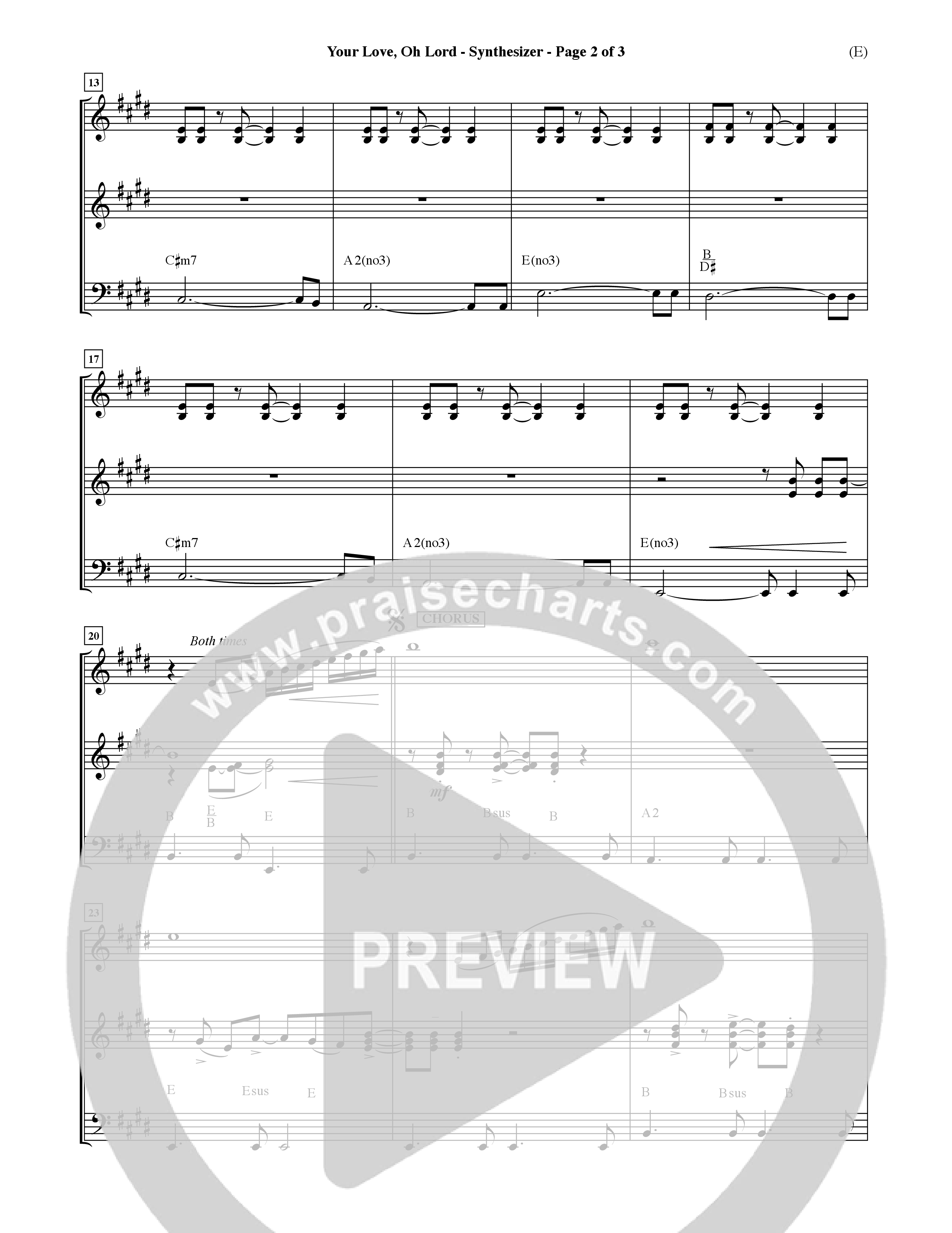Your Love Oh Lord (Choral Anthem SATB) Synth (Word Music Choral / Orch. David Winkler)