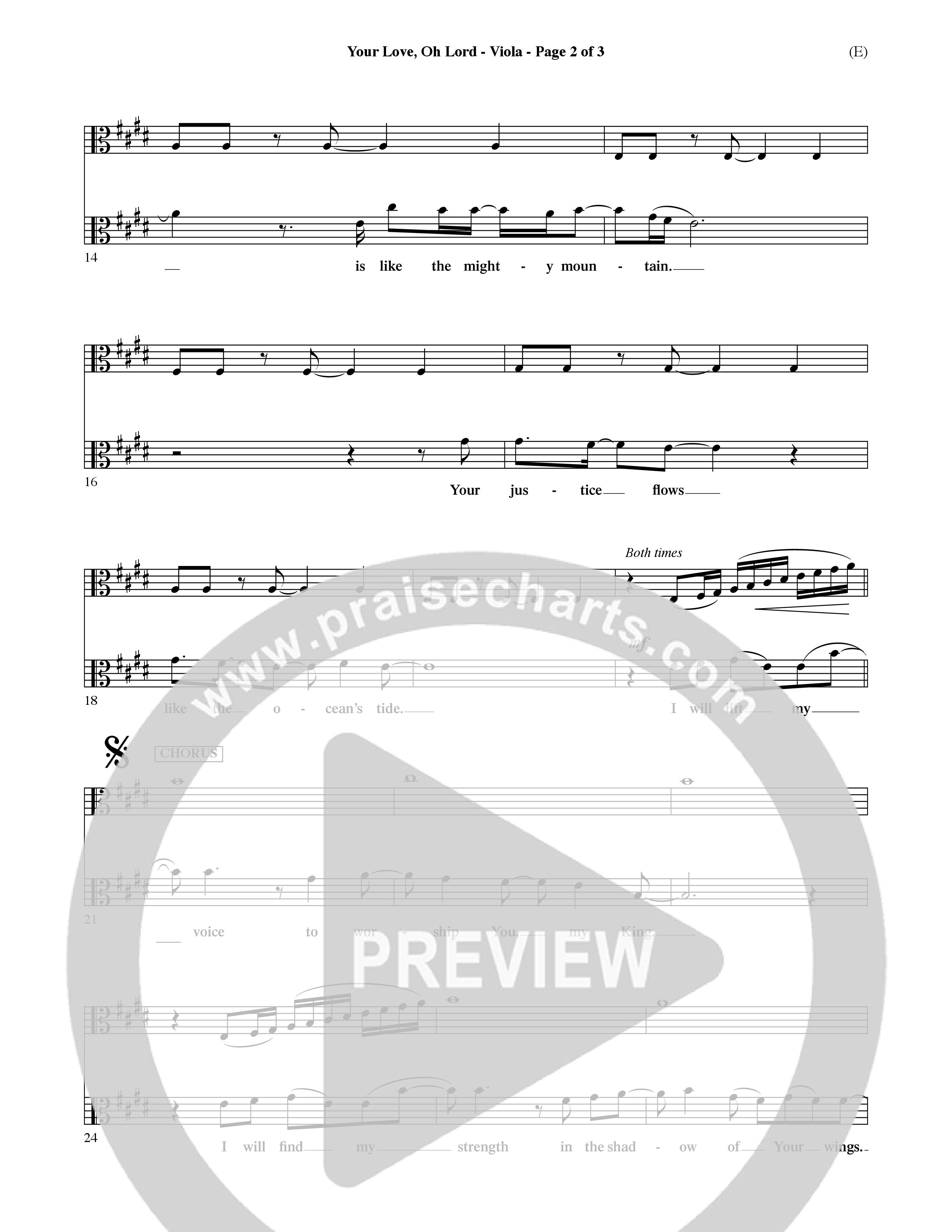 Your Love Oh Lord (Choral Anthem SATB) Viola (Word Music Choral / Orch. David Winkler)