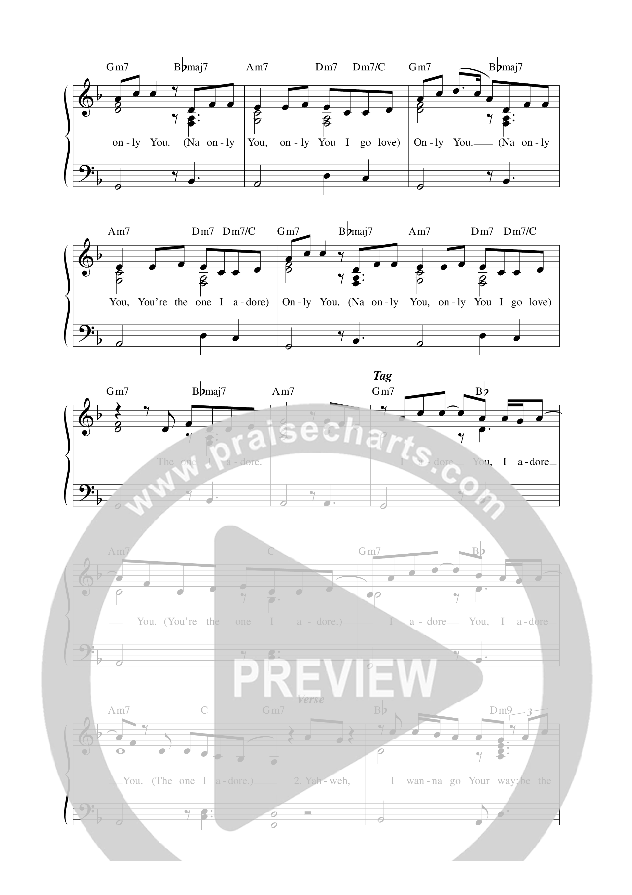 Adore You Lead Sheet Melody (CalledOut Music)