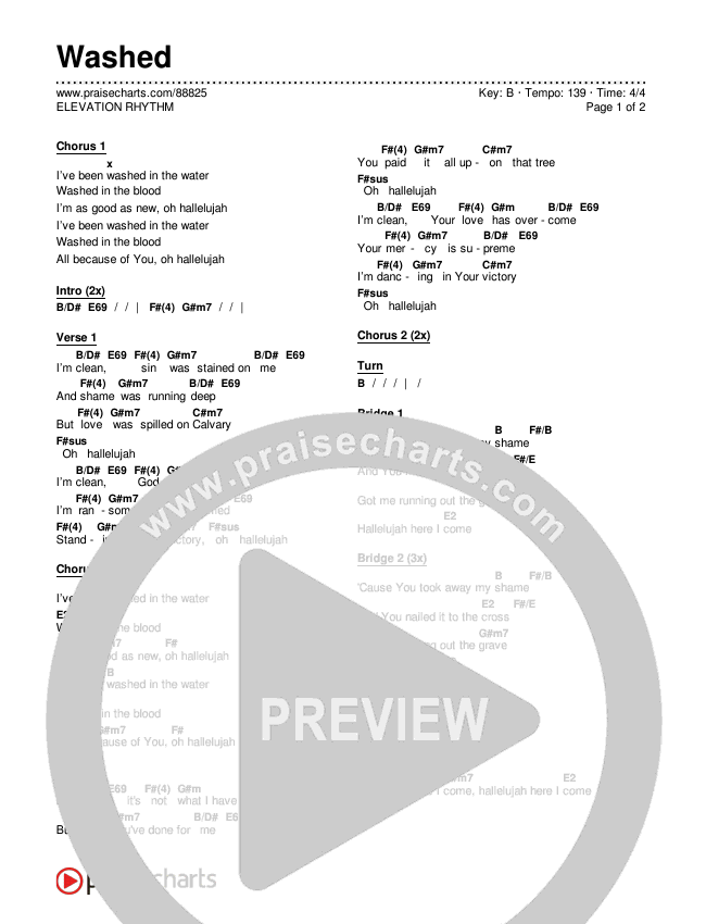 Washed Chords & Lyrics (ELEVATION RHYTHM)