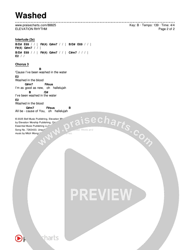 Washed Chords & Lyrics (ELEVATION RHYTHM)