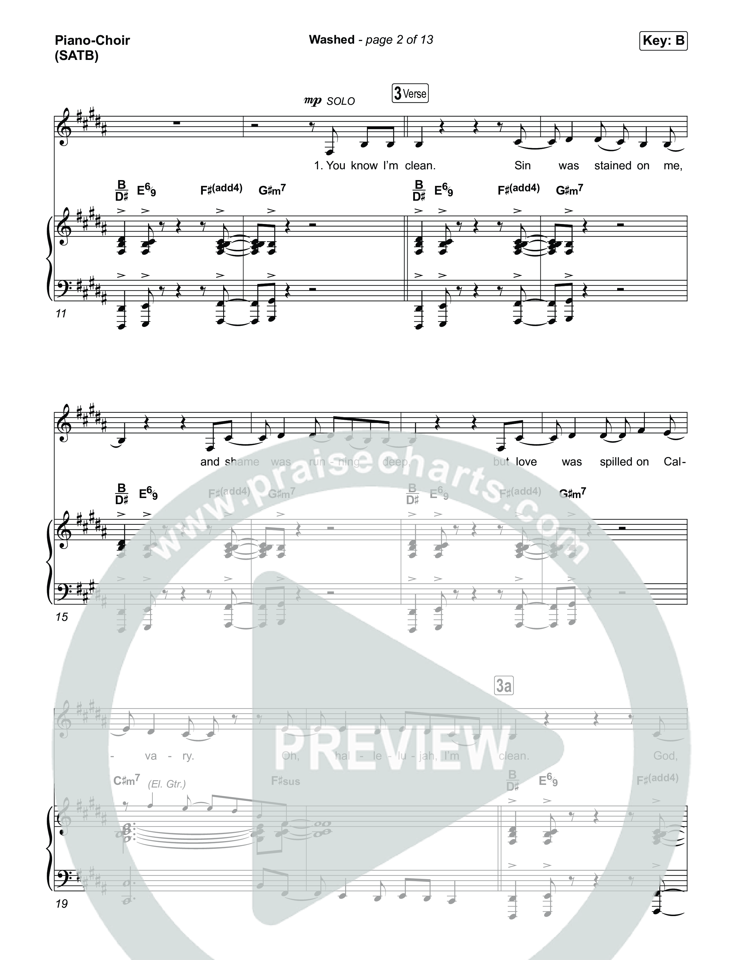 Washed Piano/Vocal (SATB) (ELEVATION RHYTHM)
