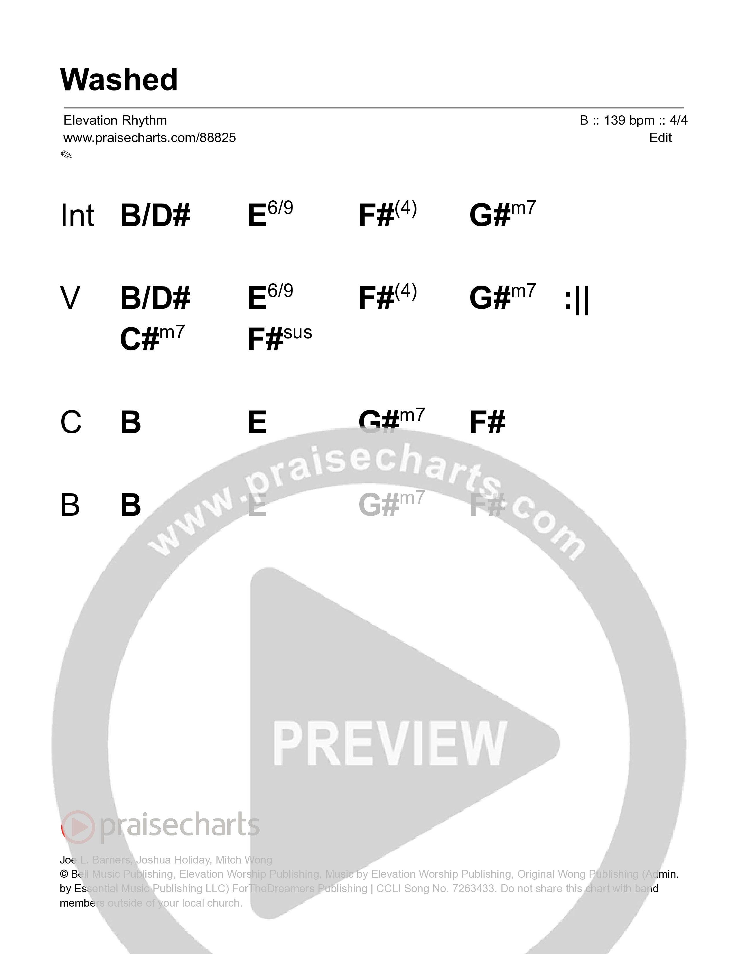 Washed Stage Chart (ELEVATION RHYTHM)